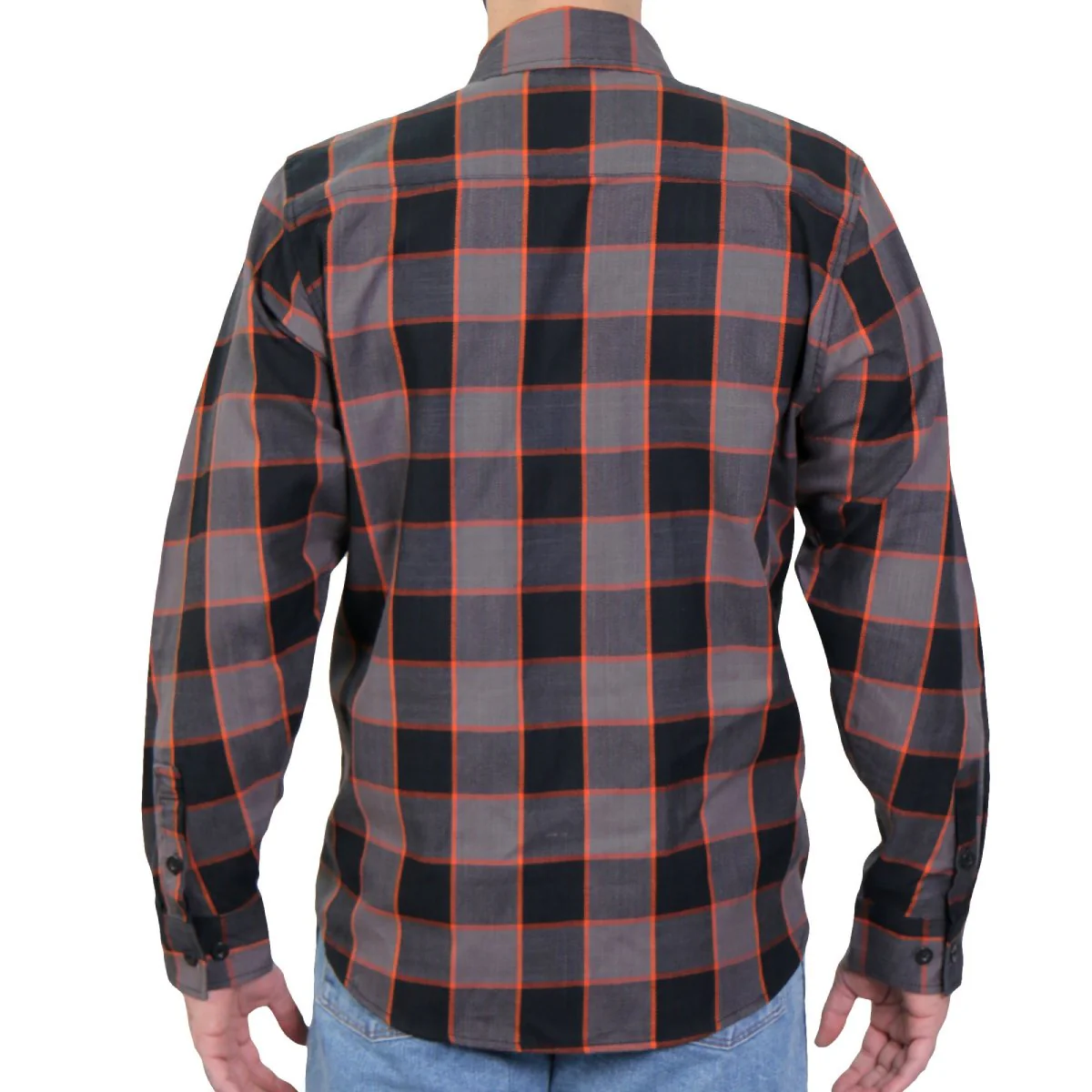 Hot Leathers FLM2020 Men's Black, Gray and Orange Flannel Long Sleeve Shirt 2 Hot Leathers FLM2020 Men's Black, Gray and Orange Flannel Long Sleeve Shirt