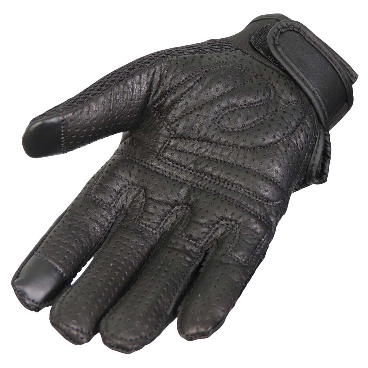 Hot Leathers GVM1301 Uni-Sex Black 'Row of Skulls' Leather and Mesh Gloves with i-Touch Screen 2 Hot Leathers GVM1301 Uni-Sex Black 'Row of Skulls' Leather and Mesh Gloves with i-Touch Screen