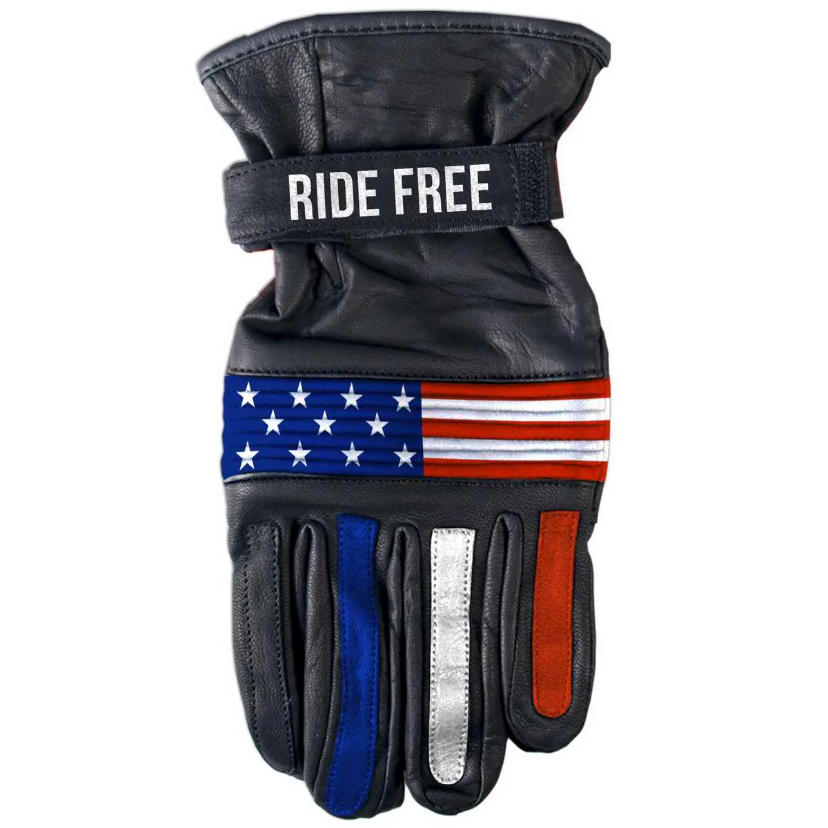 Hot Leathers GVM1303 Uni-Sex ‘Ride Free’ USA Flag Leather Gloves 1 Hot Leathers GVM1303 Uni-Sex ‘Ride Free’ USA Flag Leather Gloves