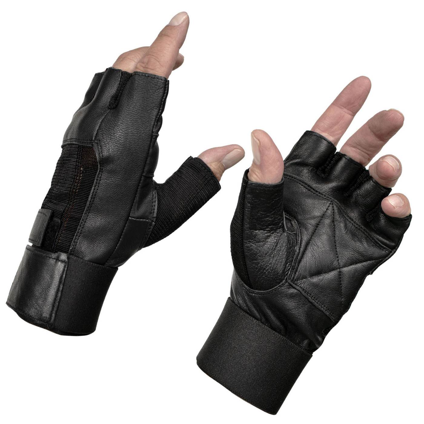 Milwaukee Leather MG7562 Men's Black Leather and Spandex Gel Padded Palm Fingerless Motorcycle Hand Gloves W/ Mesh Material 1 Milwaukee Leather MG7562 Men's Black Leather and Spandex Gel Padded Palm Fingerless Motorcycle Hand Gloves W/ Mesh Material