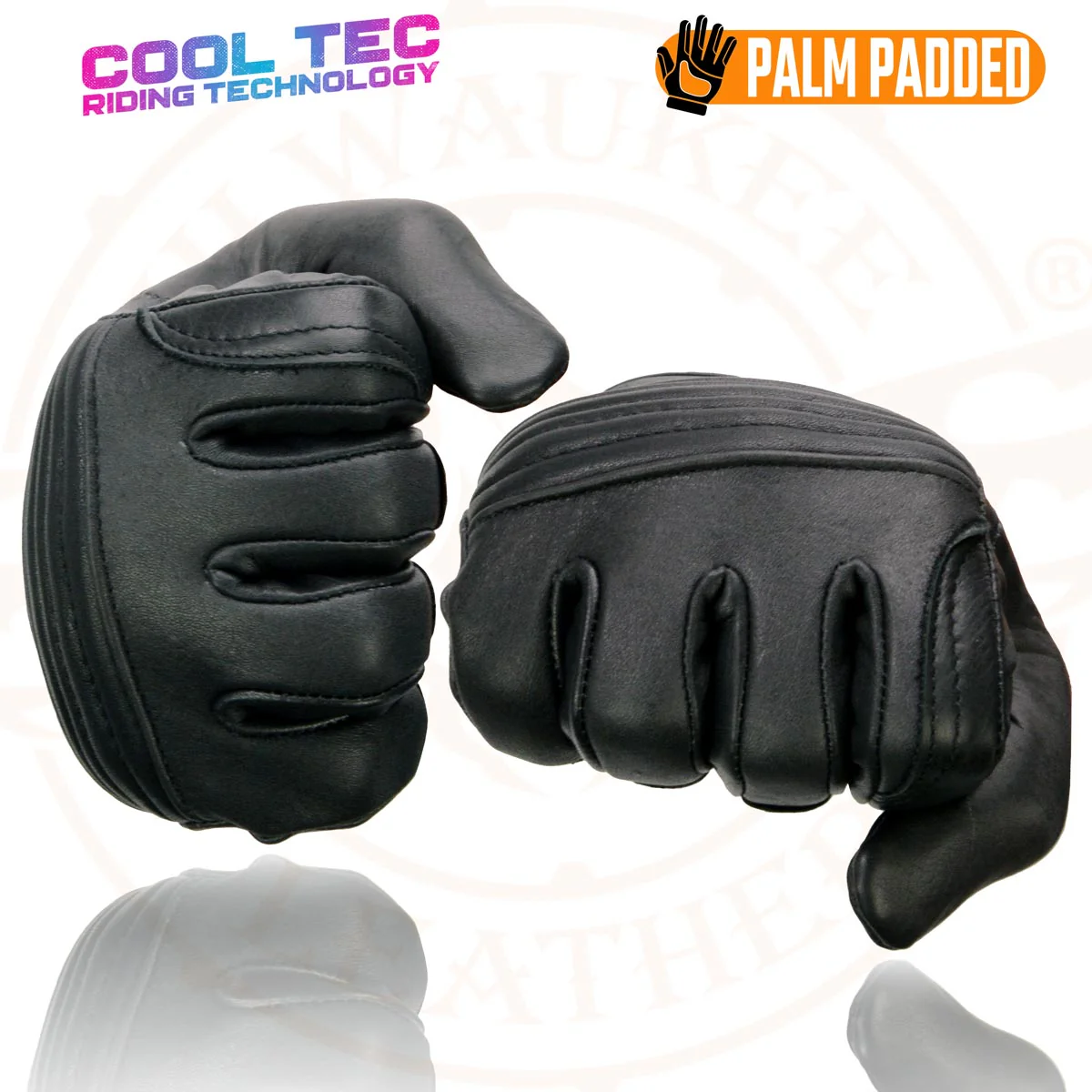 Milwaukee Leather MG7736 Women's Black Leather Gel Palm Motorcycle Gloves w/ Flex Knuckles and Cool-Tec Treatement 8 Milwaukee Leather MG7736 Women's Black Leather Gel Palm Motorcycle Gloves w/ Flex Knuckles and Cool-Tec Treatement