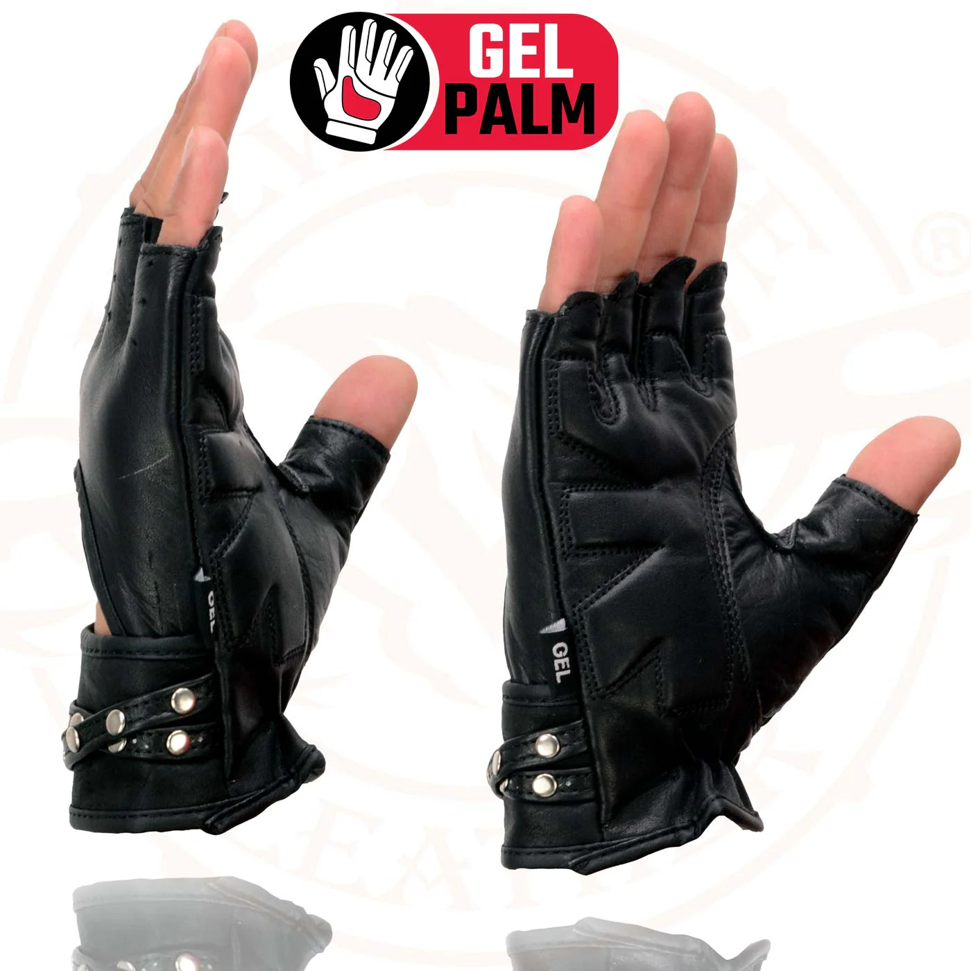 Milwaukee Leather SH461 Women's Black Leather Gel Palm Fingerless Motorcycle Hand Gloves 7 Milwaukee Leather SH461 Women's Black Leather Gel Palm Fingerless Motorcycle Hand Gloves