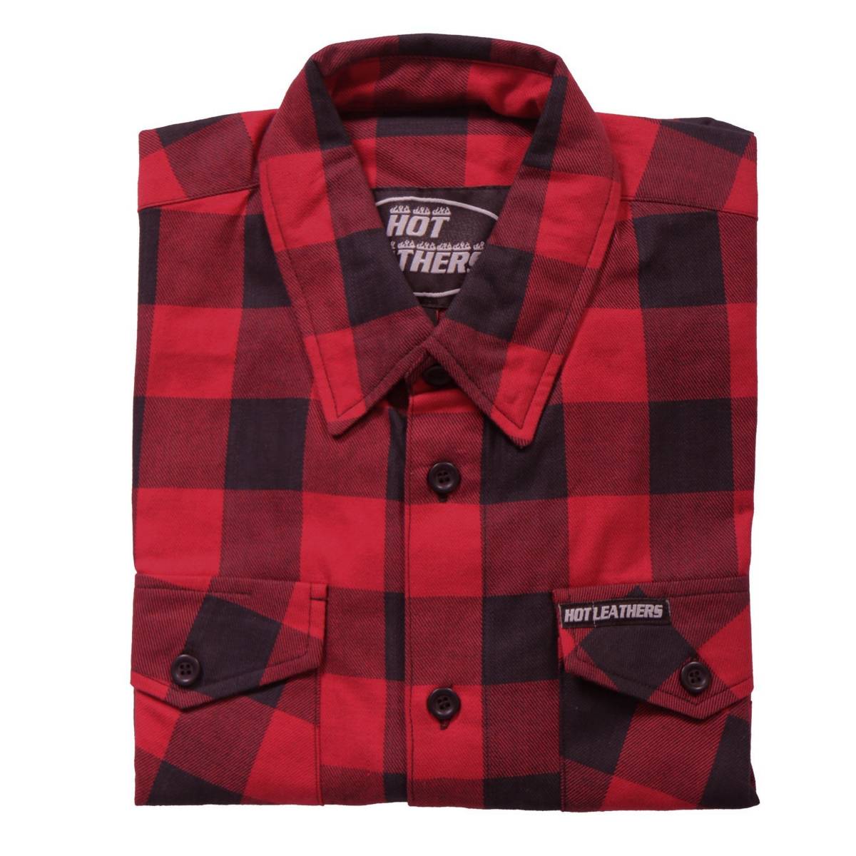 Hot Leathers FLM2002 Men's Black and Red Long Sleeve Flannel Shirt 4 Hot Leathers FLM2002 Men's Black and Red Long Sleeve Flannel Shirt