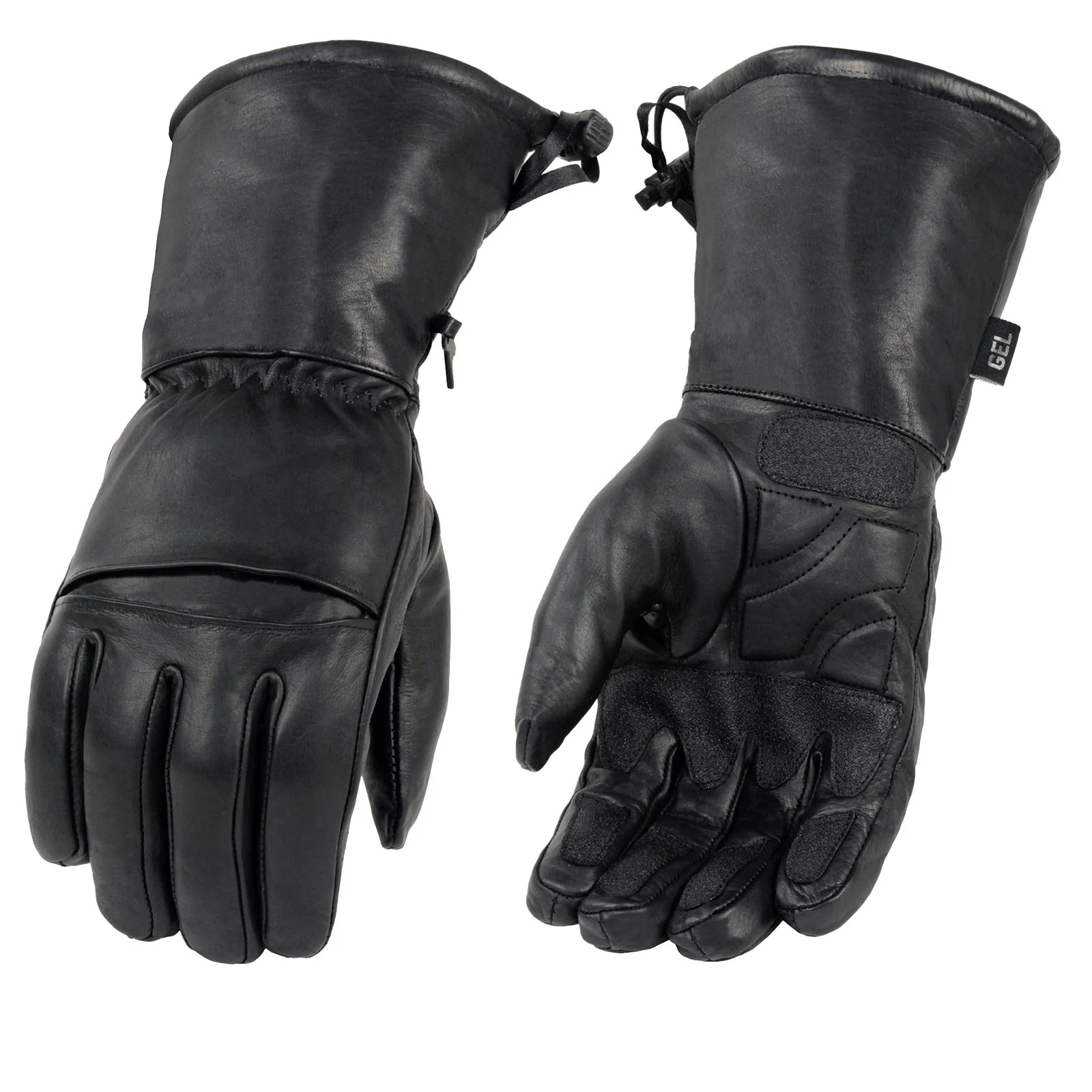 Milwaukee Leather Men's Black Gauntlet Motorcycle Hand Gloves-Black Leather Waterproof Gel Palm Soft Skin-SH292 1 Milwaukee Leather Men's Black Gauntlet Motorcycle Hand Gloves-Black Leather Waterproof Gel Palm Soft Skin-SH292