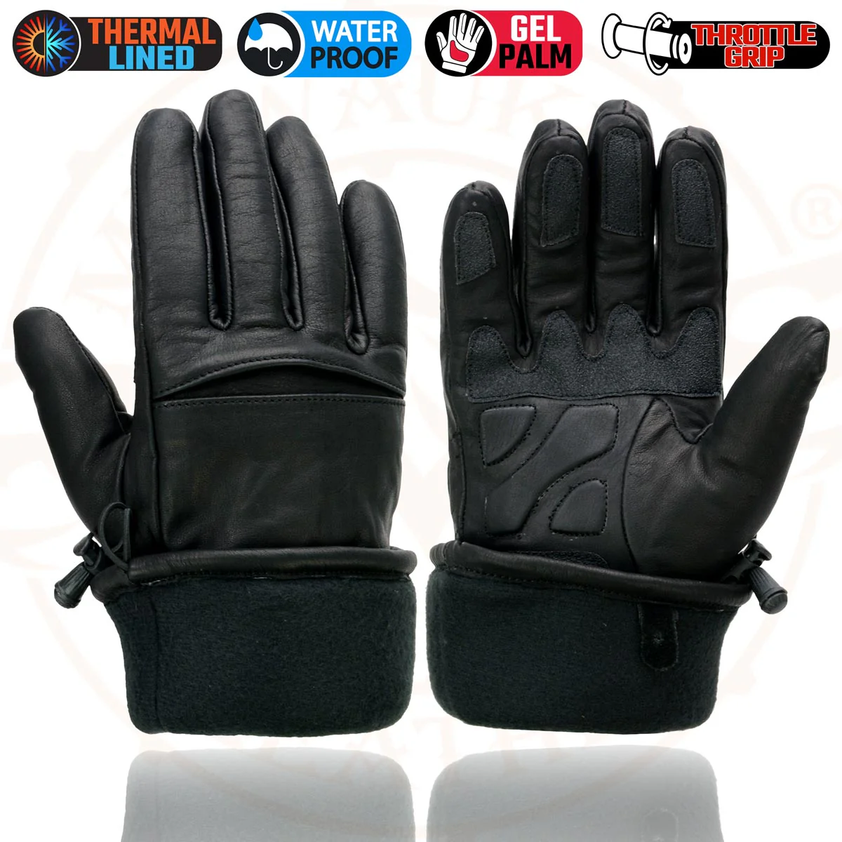 Milwaukee Leather Men's Black Gauntlet Motorcycle Hand Gloves-Black Leather Waterproof Gel Palm Soft Skin-SH292 8 Milwaukee Leather Men's Black Gauntlet Motorcycle Hand Gloves-Black Leather Waterproof Gel Palm Soft Skin-SH292