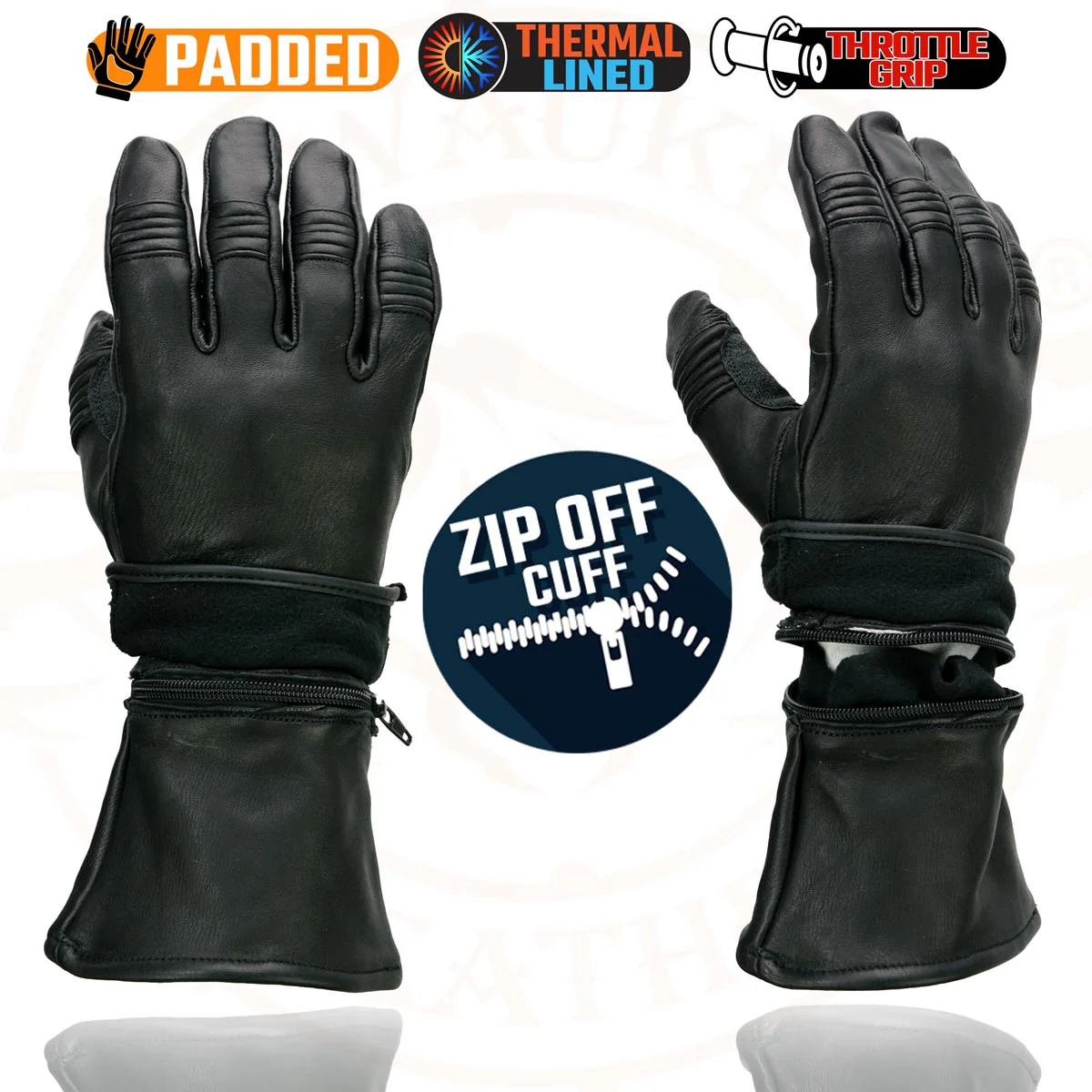 Milwaukee Leather SH852 Men's USA Deerskin Black Leather Gauntlet Motorcycle Thermal Lined Gloves 2 Milwaukee Leather SH852 Men's USA Deerskin Black Leather Gauntlet Motorcycle Thermal Lined Gloves