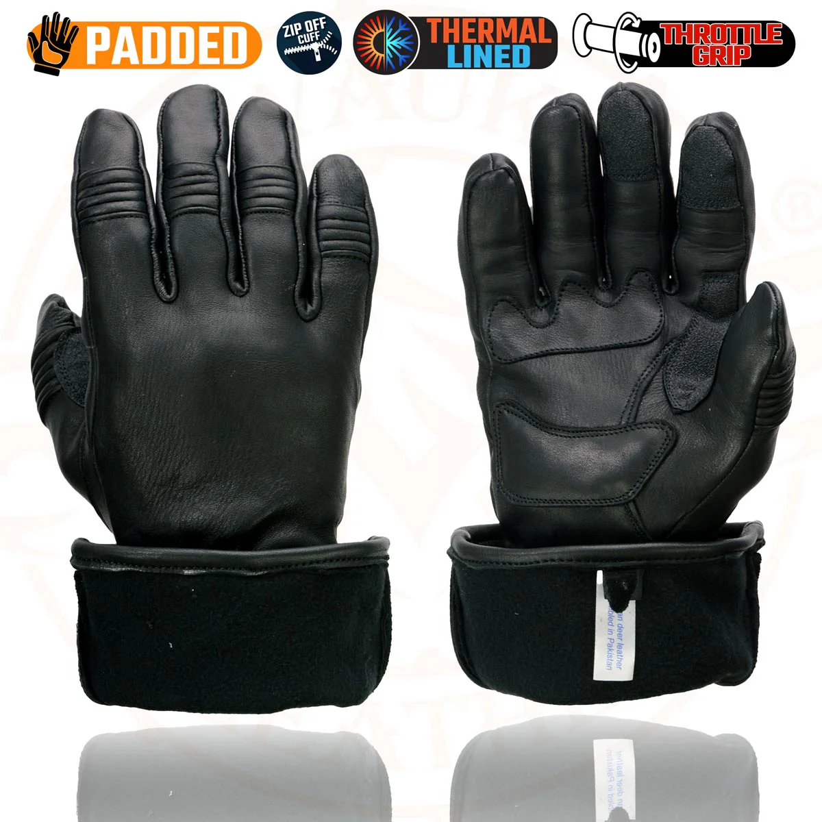Milwaukee Leather SH852 Men's USA Deerskin Black Leather Gauntlet Motorcycle Thermal Lined Gloves 9 Milwaukee Leather SH852 Men's USA Deerskin Black Leather Gauntlet Motorcycle Thermal Lined Gloves