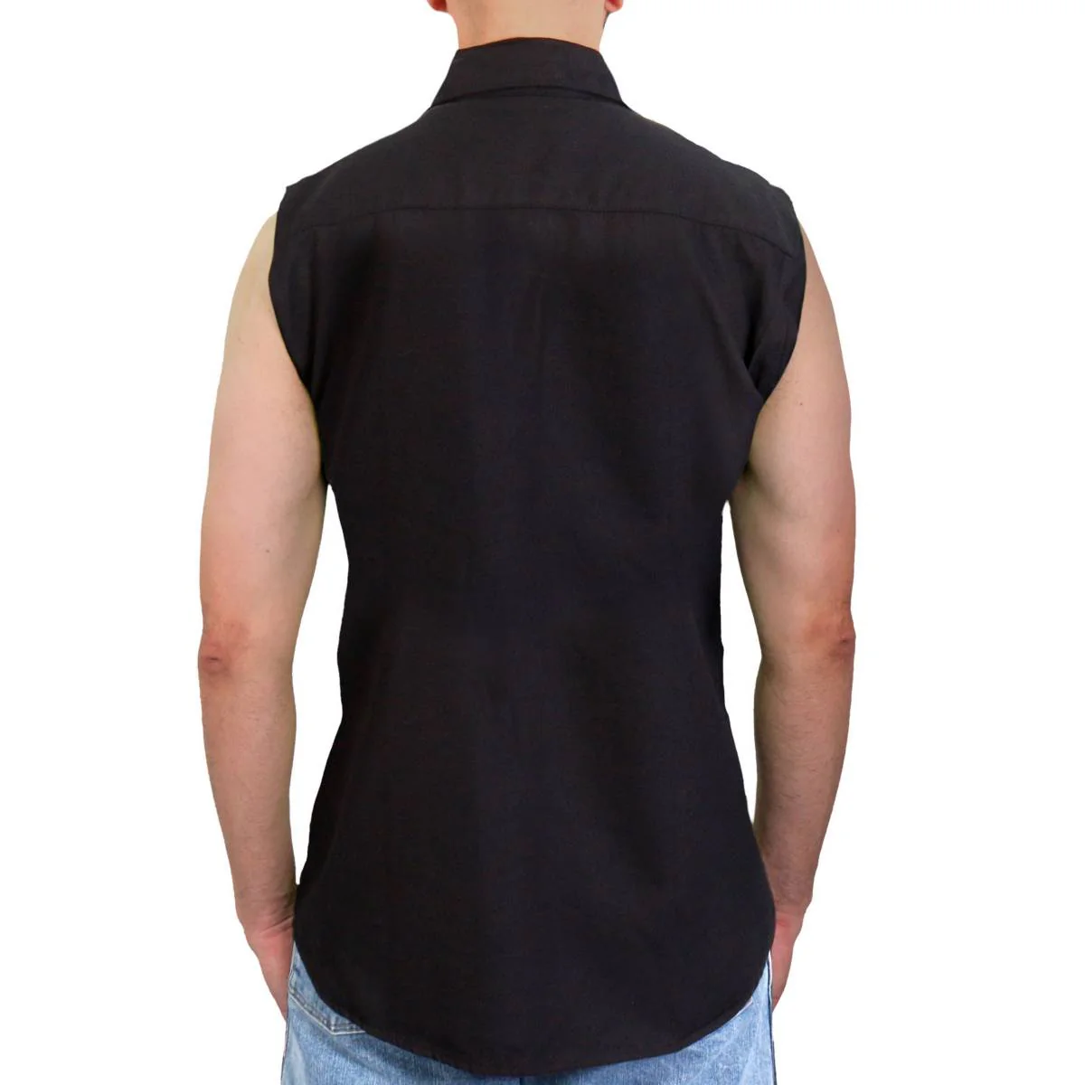 Hot Leathers FLM5013 Men's Black Sleeveless Motorcycle Riders Shirt 2 Hot Leathers FLM5013 Men's Black Sleeveless Motorcycle Riders Shirt