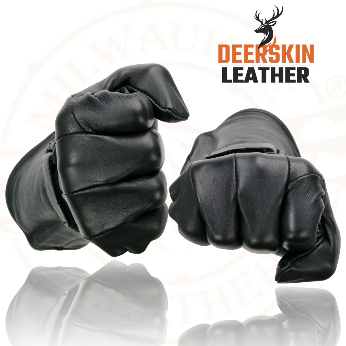 Milwaukee Leather SH864 Men's Gauntlet USA Deerskin Leather Unlined Motorcycle Winter Gloves 2 Milwaukee Leather SH864 Men's Gauntlet USA Deerskin Leather Unlined Motorcycle Winter Gloves