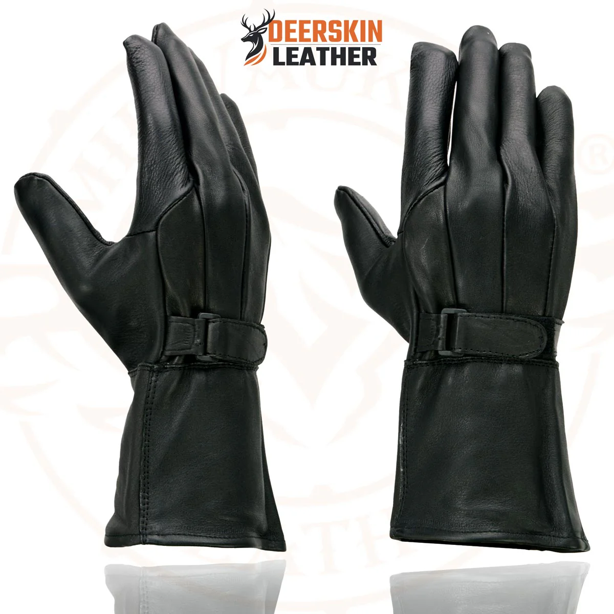 Milwaukee Leather SH864 Men's Gauntlet USA Deerskin Leather Unlined Motorcycle Winter Gloves 4 Milwaukee Leather SH864 Men's Gauntlet USA Deerskin Leather Unlined Motorcycle Winter Gloves