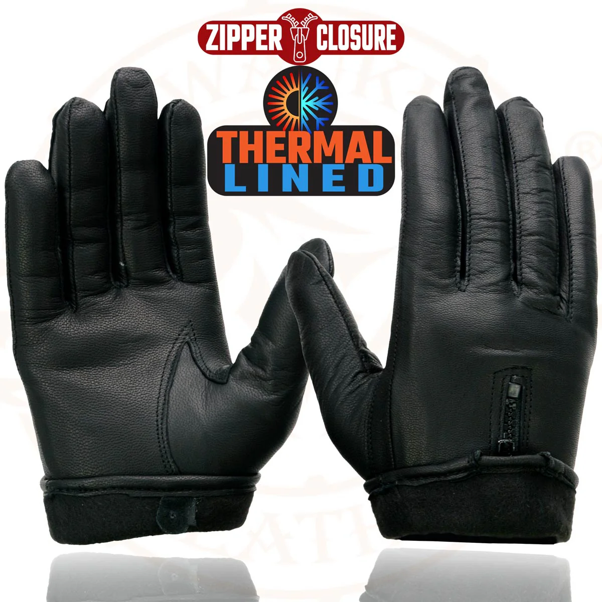 Milwaukee Leather SH728 Women’s Classic Black Leather Motorcycle Gloves with Zipper Closure 4 Milwaukee Leather SH728 Women’s Classic Black Leather Motorcycle Gloves with Zipper Closure