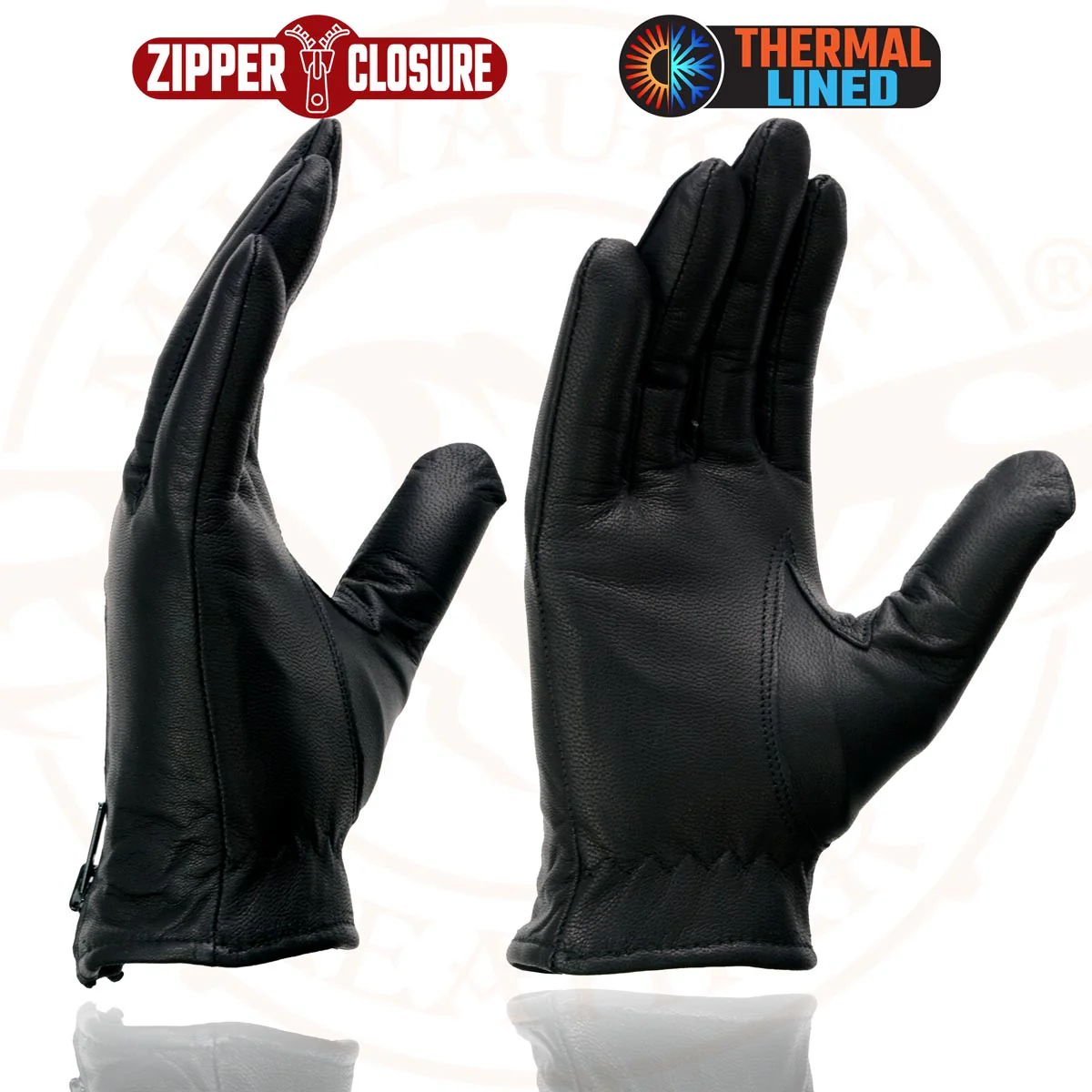 Milwaukee Leather SH728 Women’s Classic Black Leather Motorcycle Gloves with Zipper Closure 7 Milwaukee Leather SH728 Women’s Classic Black Leather Motorcycle Gloves with Zipper Closure