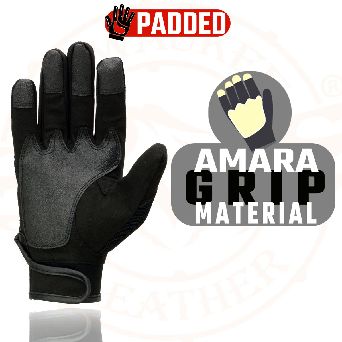 Milwaukee Leather SH76102 Men's Black and Red Textile Mesh Motorcycle Mechanics Hand Gloves W/ Amara Cloth Bottom 2 Milwaukee Leather SH76102 Men's Black and Red Textile Mesh Motorcycle Mechanics Hand Gloves W/ Amara Cloth Bottom