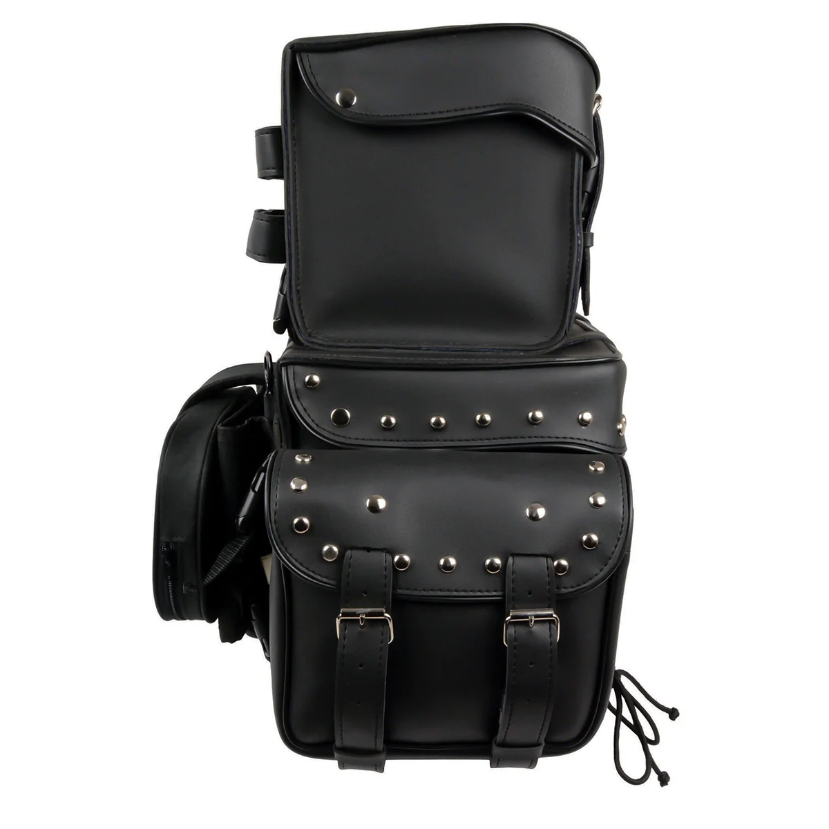 Milwaukee Leather SH650 Large Black PVC 4-Piece Studded Motorcycle Touring Pack with Barrel Bag 5 Milwaukee Leather SH650 Large Black PVC 4-Piece Studded Motorcycle Touring Pack with Barrel Bag