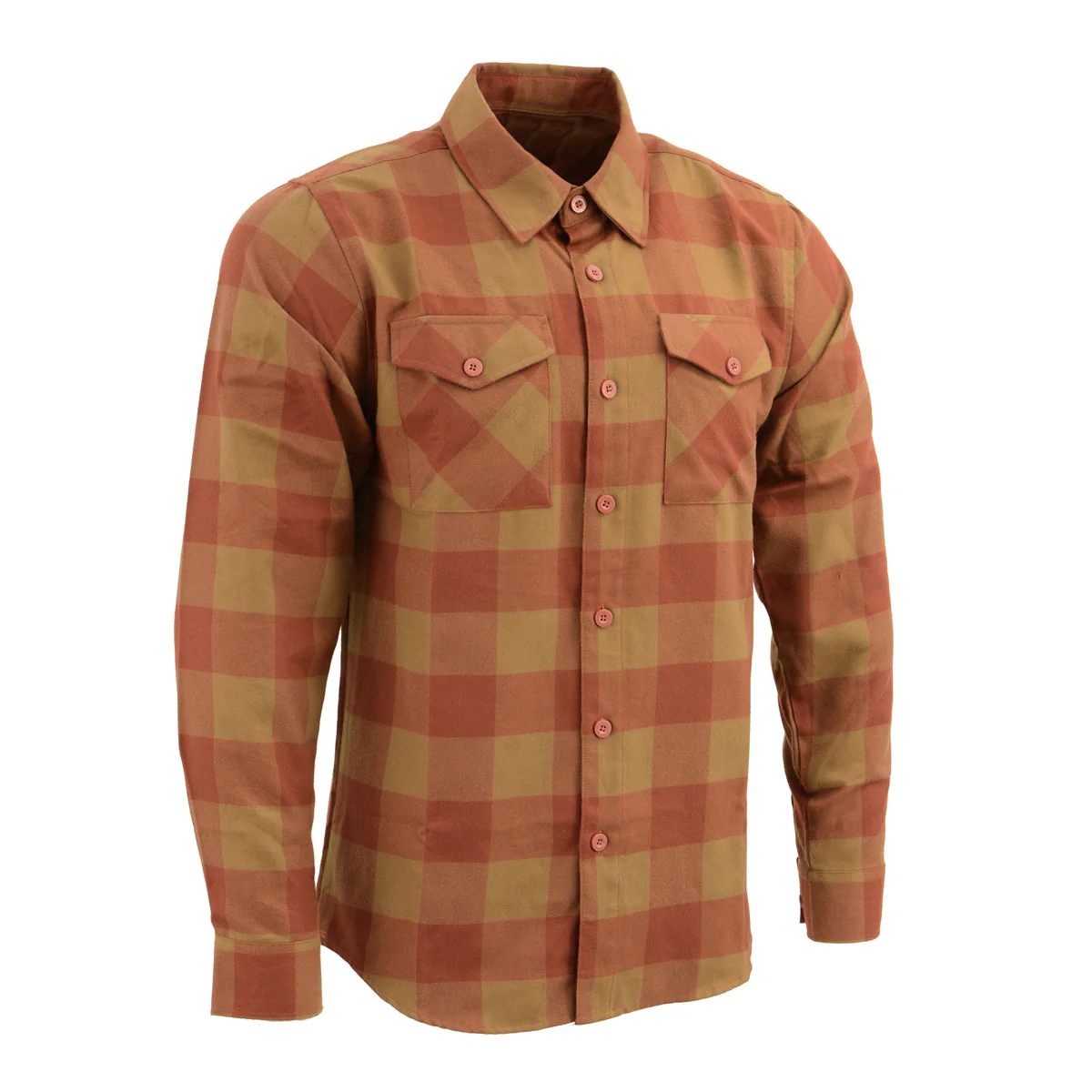 Milwaukee Leather MNG11653 Men's Brown and Beige Long Sleeve Cotton Flannel Shirt 1 Milwaukee Leather MNG11653 Men's Brown and Beige Long Sleeve Cotton Flannel Shirt