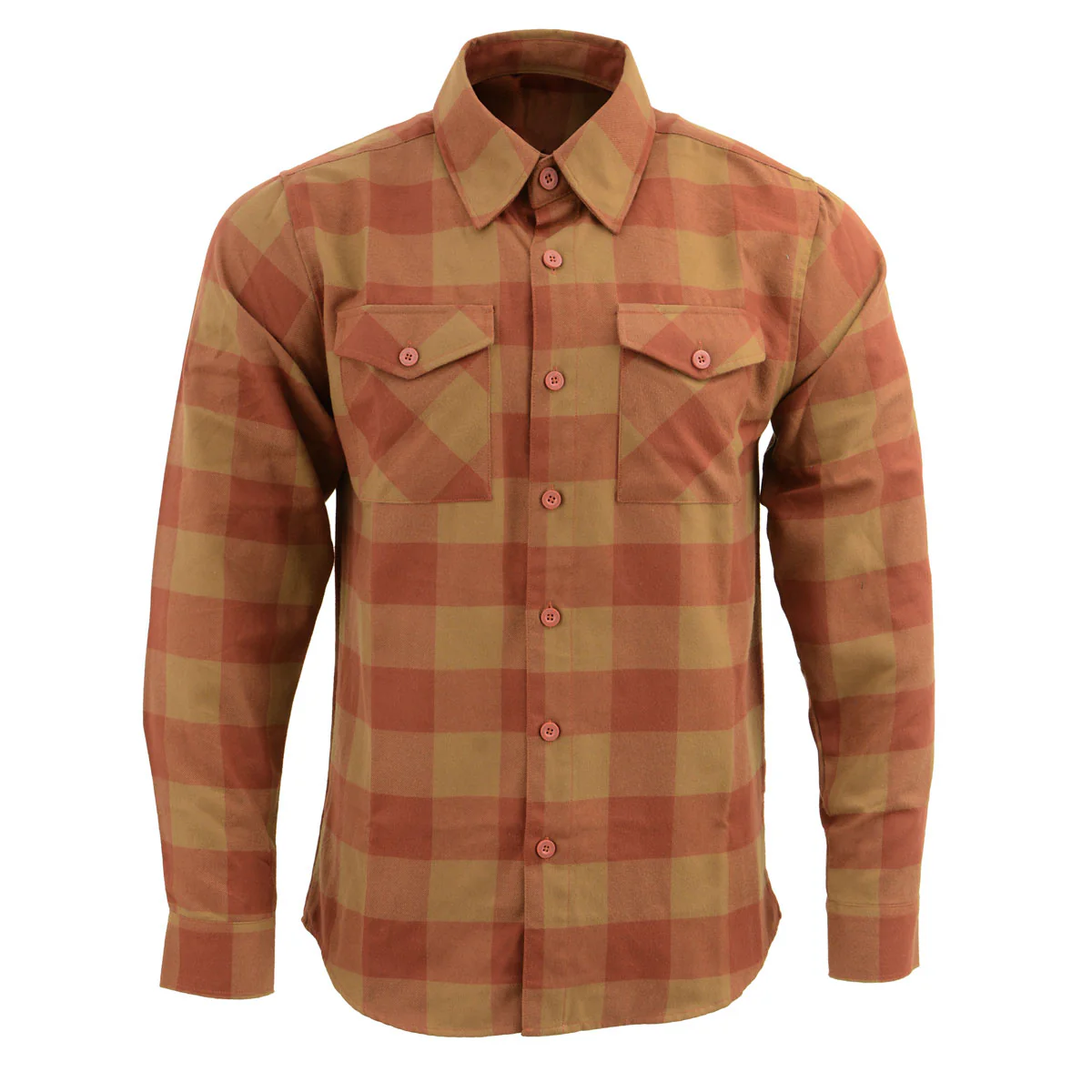 Milwaukee Leather MNG11653 Men's Brown and Beige Long Sleeve Cotton Flannel Shirt 12 Milwaukee Leather MNG11653 Men's Brown and Beige Long Sleeve Cotton Flannel Shirt