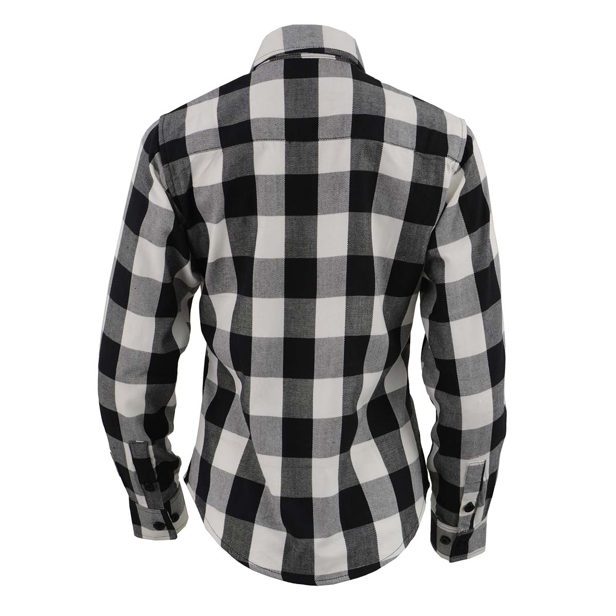 Milwaukee Leather MNG21633 Women's Casual Black and White Long Sleeve Cotton Flannel Shirt 2 Milwaukee Leather MNG21633 Women's Casual Black and White Long Sleeve Cotton Flannel Shirt