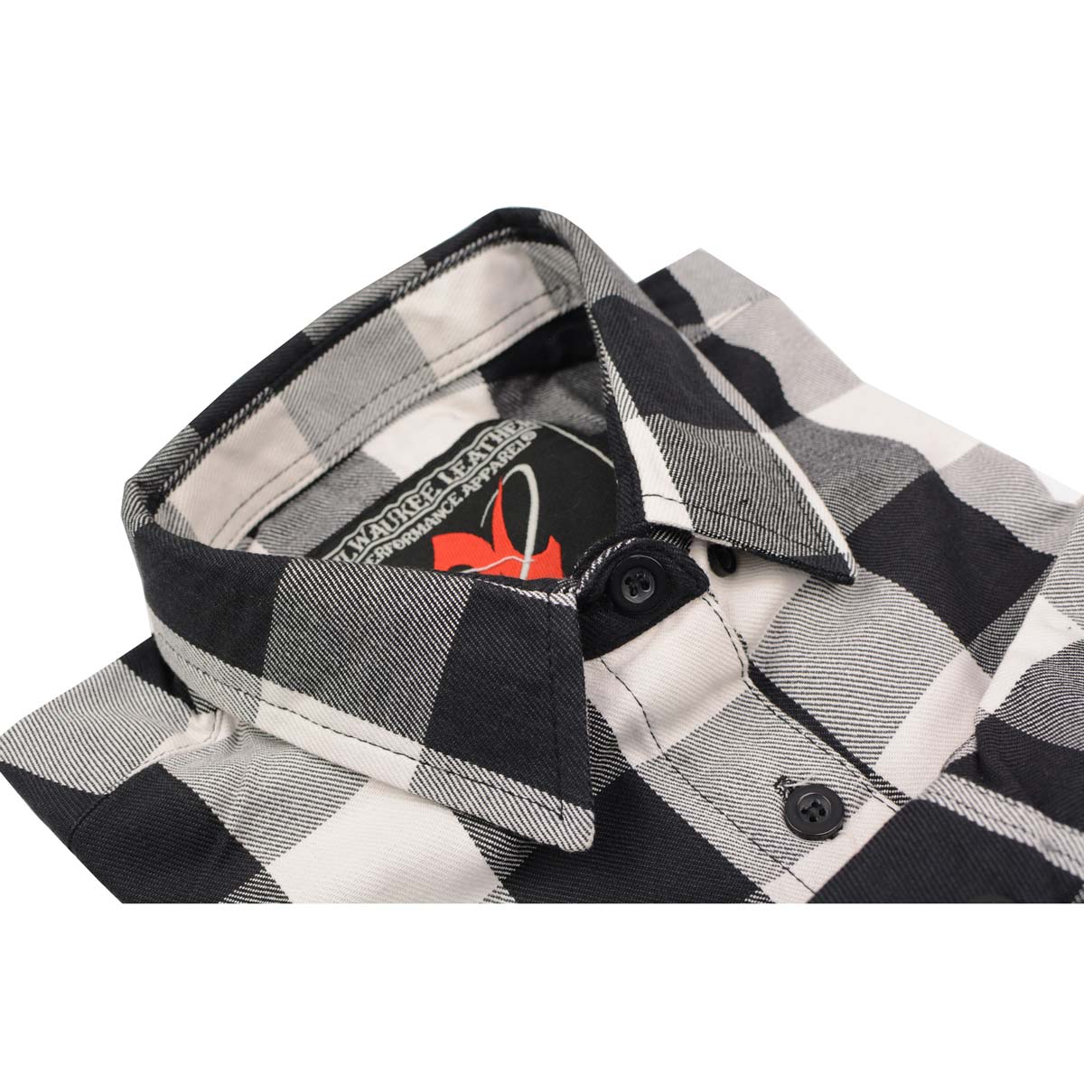 Milwaukee Leather MNG21633 Women's Casual Black and White Long Sleeve Cotton Flannel Shirt 7 Milwaukee Leather MNG21633 Women's Casual Black and White Long Sleeve Cotton Flannel Shirt