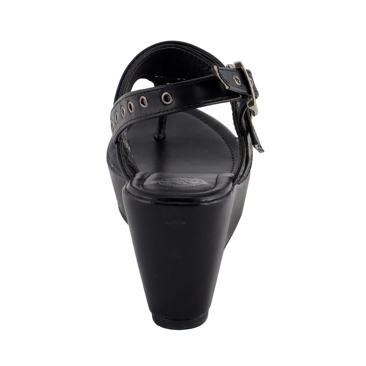 Milwaukee Leather MBL9411 Women's Black Wedge Fashion Casual Sandals with Buckled Straps 6 Milwaukee Leather MBL9411 Women's Black Wedge Fashion Casual Sandals with Buckled Straps