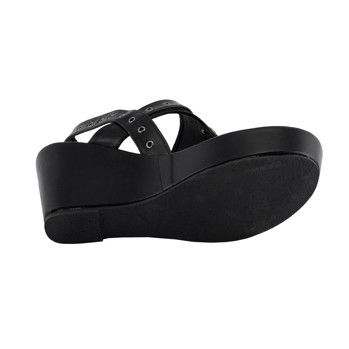 Milwaukee Leather MBL9411 Women's Black Wedge Fashion Casual Sandals with Buckled Straps 9 Milwaukee Leather MBL9411 Women's Black Wedge Fashion Casual Sandals with Buckled Straps