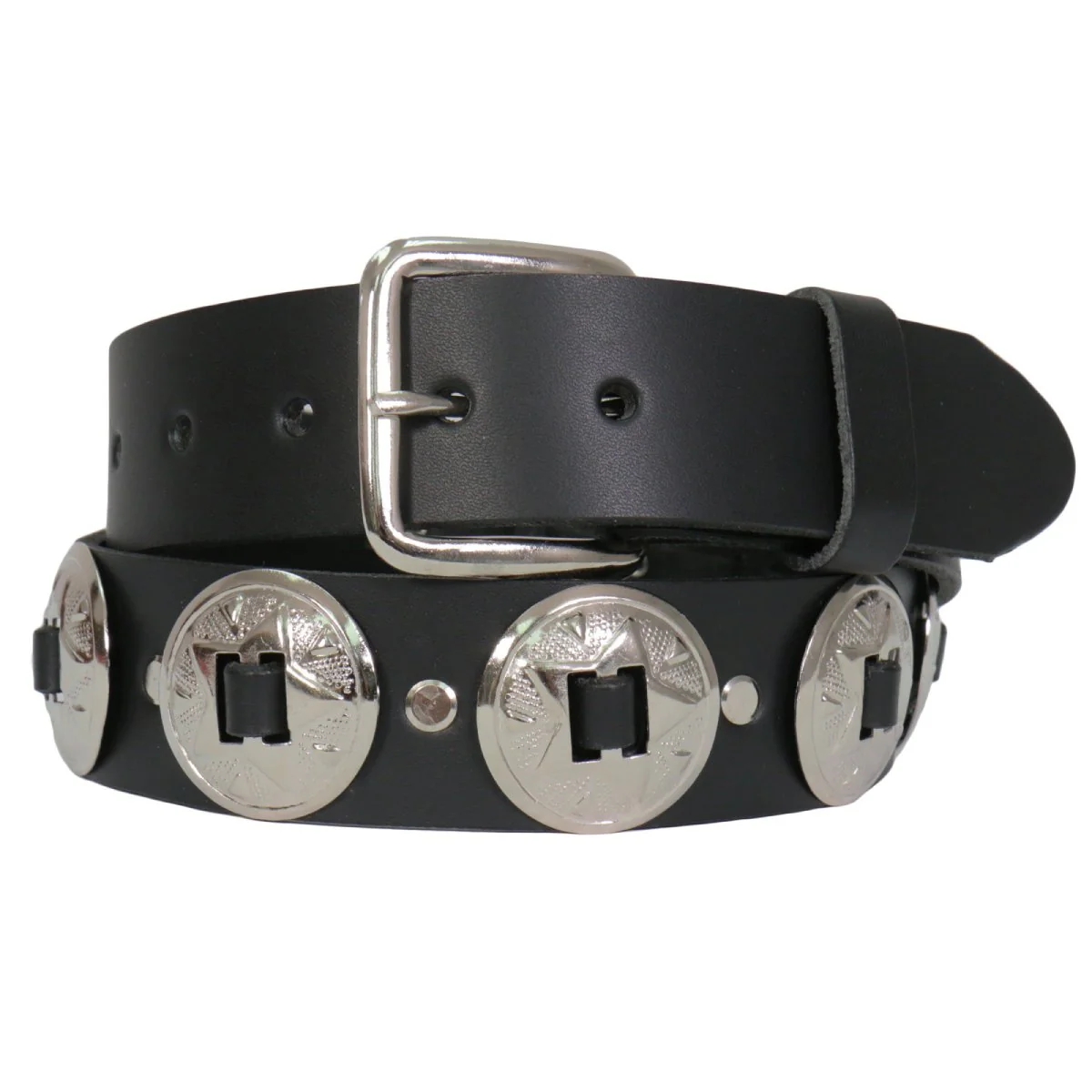 Hot Leathers BLA1124 Heavy Leather Concho Belt 1 Hot Leathers BLA1124 Heavy Leather Concho Belt