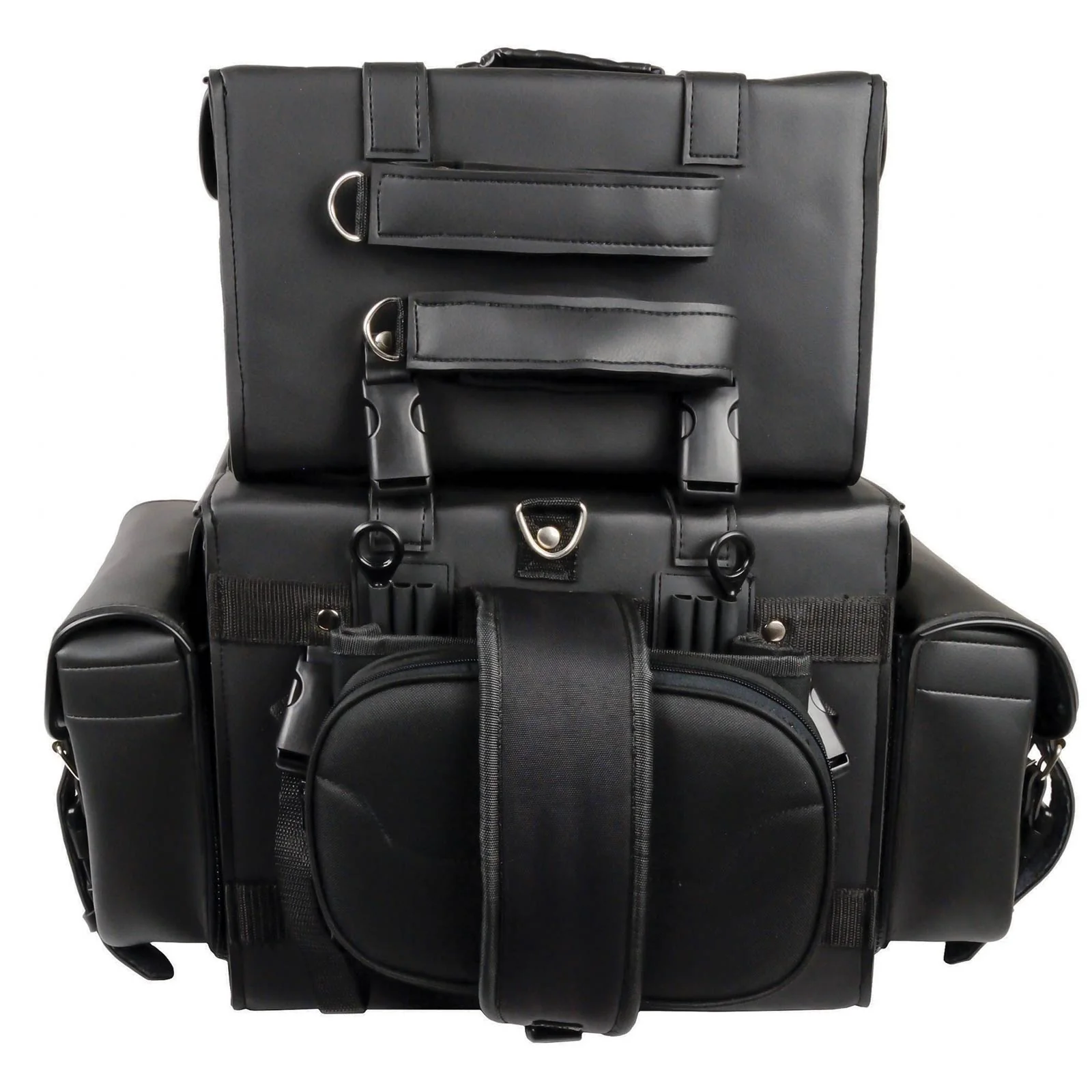 Milwaukee Leather SH65001 Large Black PVC 4-Piece Motorcycle Touring Tail Bag 3 Milwaukee Leather SH65001 Large Black PVC 4-Piece Motorcycle Touring Tail Bag