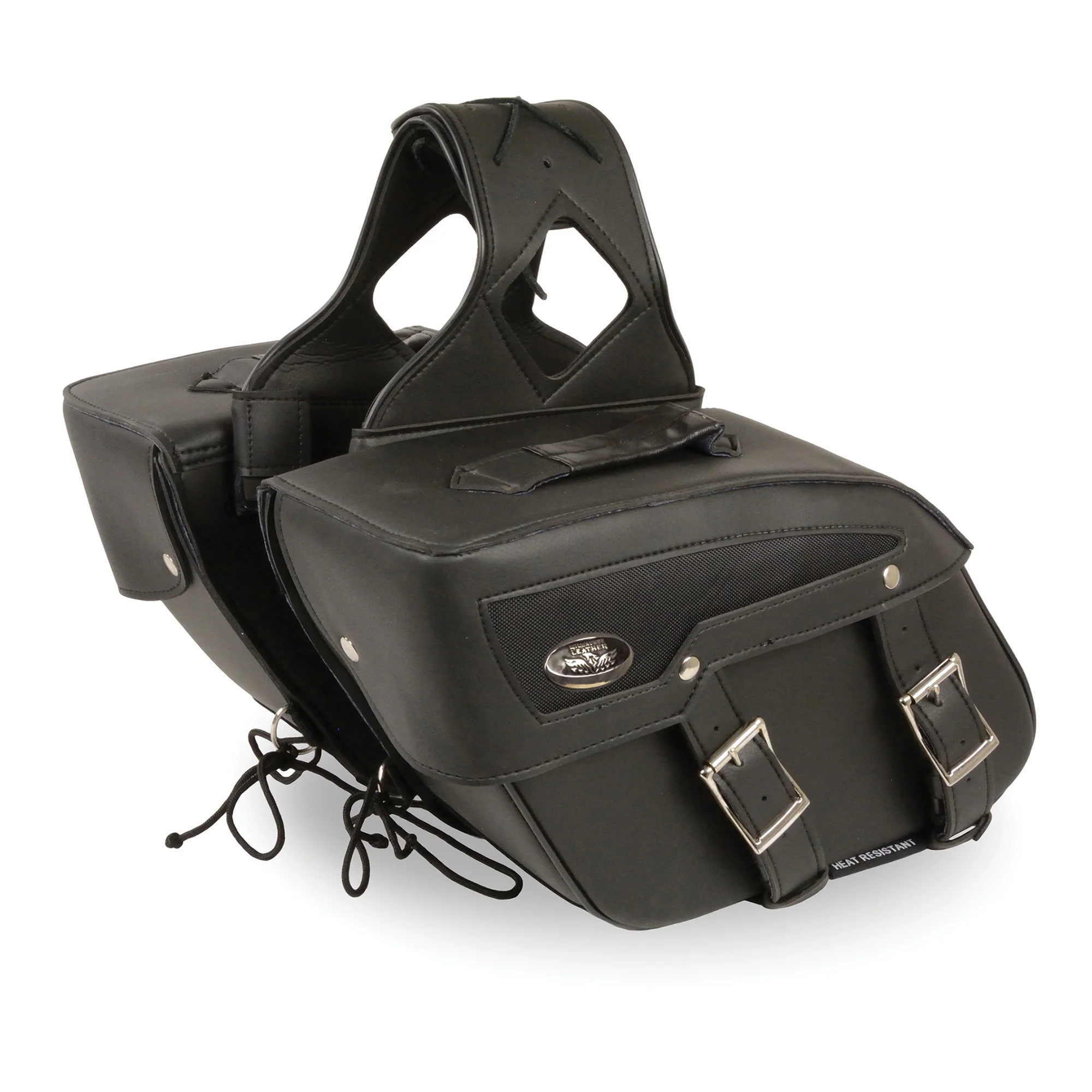 Milwaukee Leather SH65801ZB Black Medium Zip-Off PVC Slanted Throw Over Motorcycle Saddlebags 2 Milwaukee Leather SH65801ZB Black Medium Zip-Off PVC Slanted Throw Over Motorcycle Saddlebags