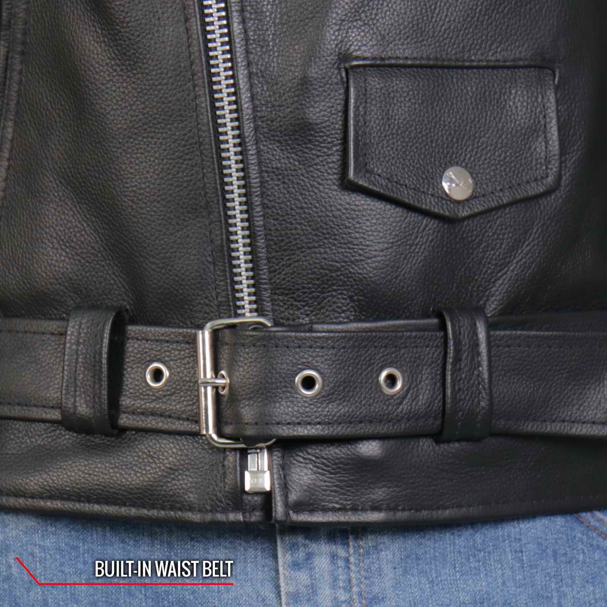 Hot Leathers JKM2001 Men’s Black ‘Skull And Crossbones' Motorcycle Leather Jacket 10 Hot Leathers JKM2001 Men’s Black ‘Skull And Crossbones' Motorcycle Leather Jacket