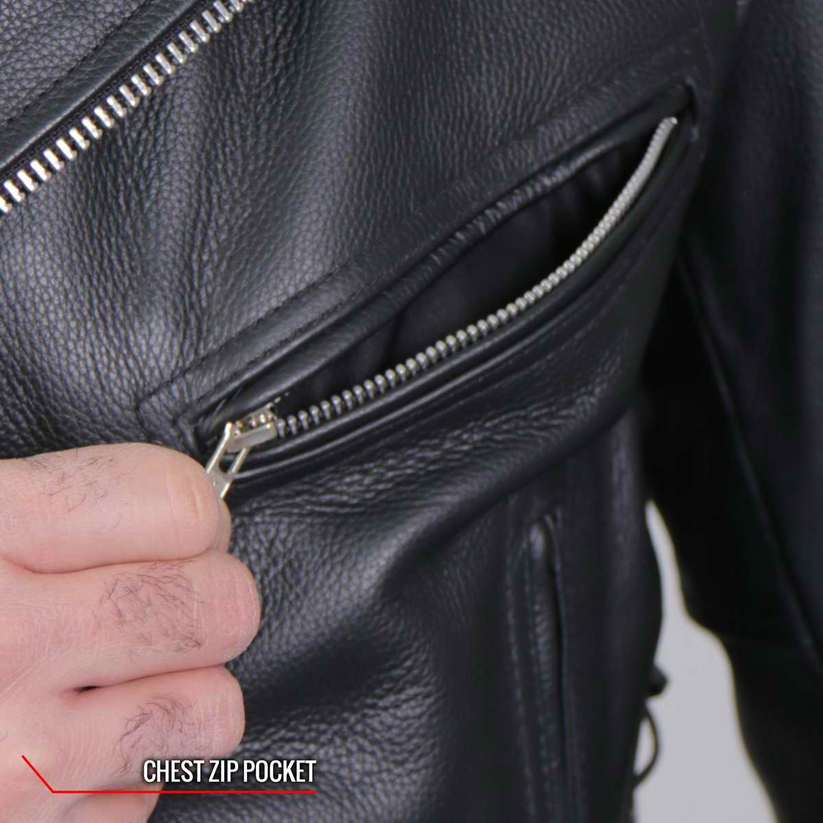 Hot Leathers JKM2001 Men’s Black ‘Skull And Crossbones' Motorcycle Leather Jacket 7 Hot Leathers JKM2001 Men’s Black ‘Skull And Crossbones' Motorcycle Leather Jacket