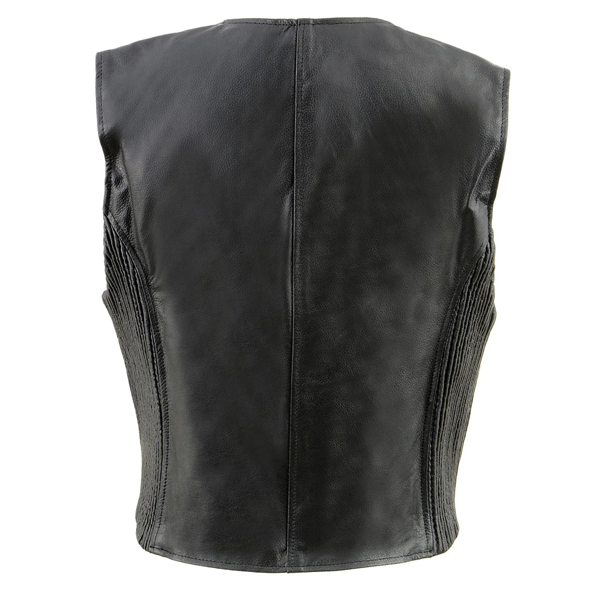 Milwaukee Leather SH1288 Women's Black Leather Deep V-Neck Motorcycle Rider Vest with Side Stretch Panels 2 Milwaukee Leather SH1288 Women's Black Leather Deep V-Neck Motorcycle Rider Vest with Side Stretch Panels
