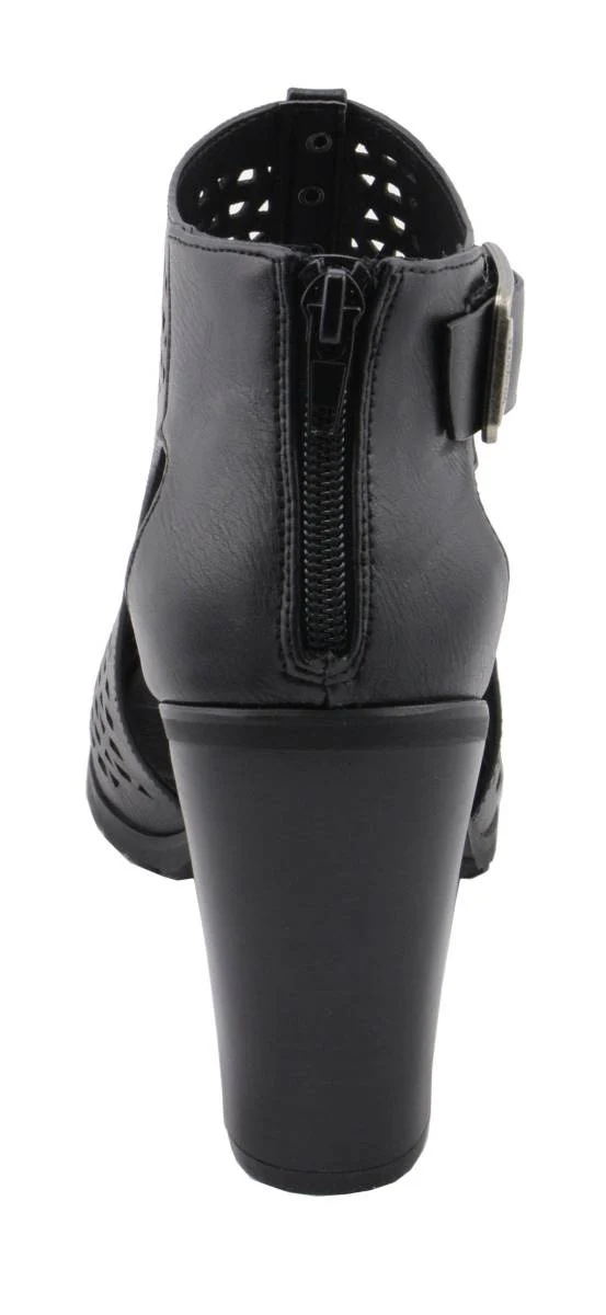 Milwaukee Leather MBL9453 Women's Black Mesh Open-Toe Platform Fashion Casual Heeled Sandals with Buckle Strap 5 Milwaukee Leather MBL9453 Women's Black Mesh Open-Toe Platform Fashion Casual Heeled Sandals with Buckle Strap