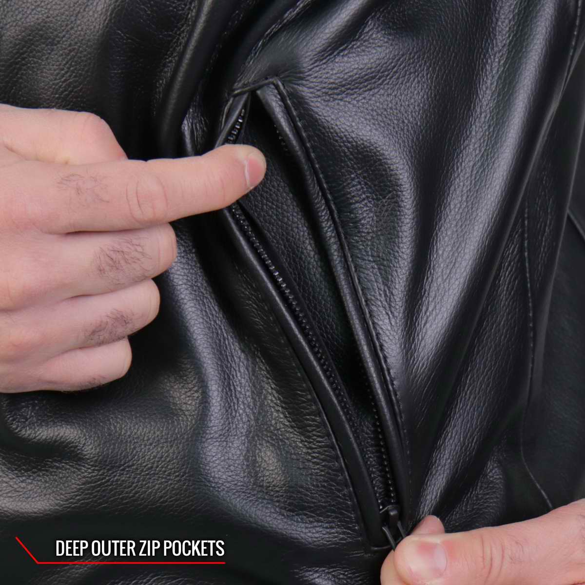 Hot Leathers JKM1031 Men’s ‘Skull and Bones’ Leather Jacket with Flannel Lining 11 Hot Leathers JKM1031 Men’s ‘Skull and Bones’ Leather Jacket with Flannel Lining