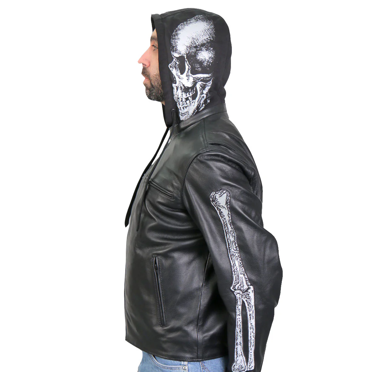 Hot Leathers JKM1031 Men’s ‘Skull and Bones’ Leather Jacket with Flannel Lining 15 Hot Leathers JKM1031 Men’s ‘Skull and Bones’ Leather Jacket with Flannel Lining