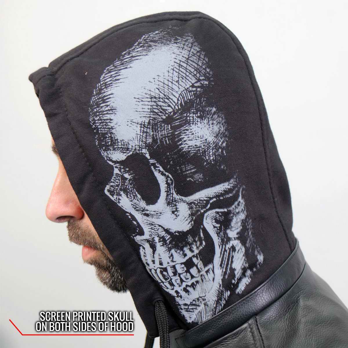 Hot Leathers JKM1031 Men’s ‘Skull and Bones’ Leather Jacket with Flannel Lining 5 Hot Leathers JKM1031 Men’s ‘Skull and Bones’ Leather Jacket with Flannel Lining
