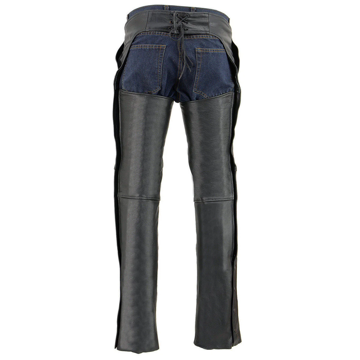 Milwaukee Leather Chaps for Men's Black Leather 3-Front Pockets- Thigh Patch Pocket Motorcycle Riders Chap- LKM5780 2 Milwaukee Leather Chaps for Men's Black Leather 3-Front Pockets- Thigh Patch Pocket Motorcycle Riders Chap- LKM5780