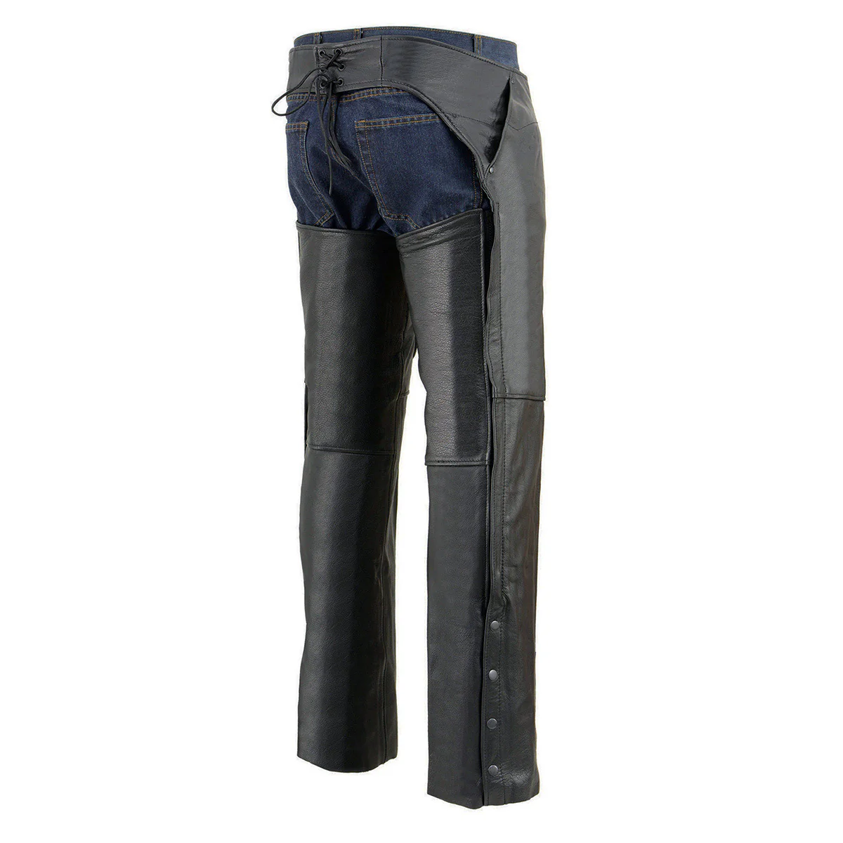 Milwaukee Leather Chaps for Men's Black Leather 3-Front Pockets- Thigh Patch Pocket Motorcycle Riders Chap- LKM5780 7 Milwaukee Leather Chaps for Men's Black Leather 3-Front Pockets- Thigh Patch Pocket Motorcycle Riders Chap- LKM5780