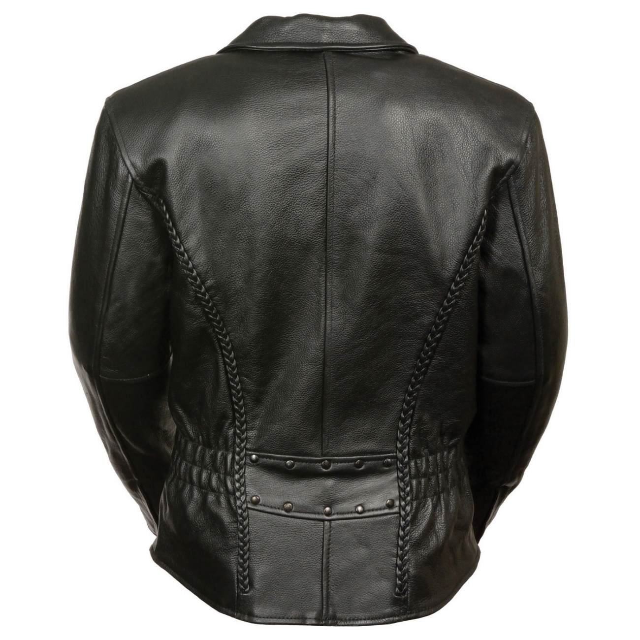Milwaukee Leather SH7023 Women's 'Braided' Black Leather Jacket with Studs 2 Milwaukee Leather SH7023 Women's 'Braided' Black Leather Jacket with Studs