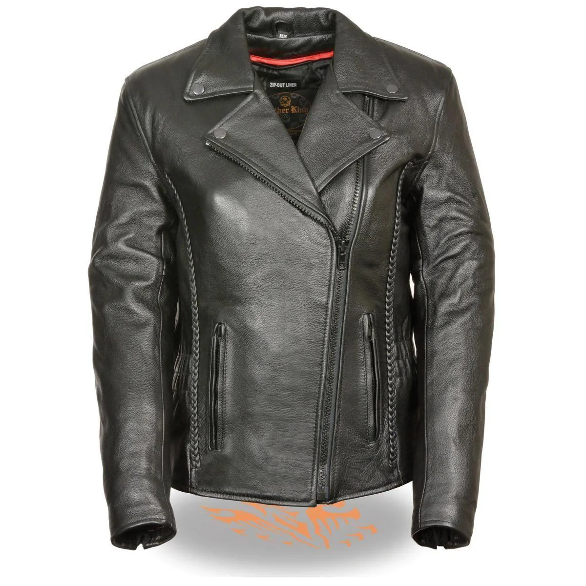 Milwaukee Leather SH7023 Women's 'Braided' Black Leather Jacket with Studs 7 Milwaukee Leather SH7023 Women's 'Braided' Black Leather Jacket with Studs