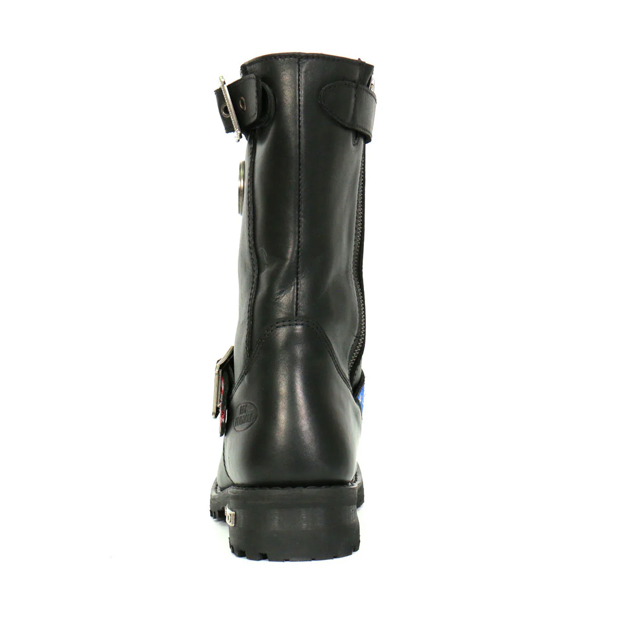 Hot Leathers BTM1019 Men's Black Tall Round Toe Harness Boots with Flag Strap 9 Hot Leathers BTM1019 Men's Black Tall Round Toe Harness Boots with Flag Strap