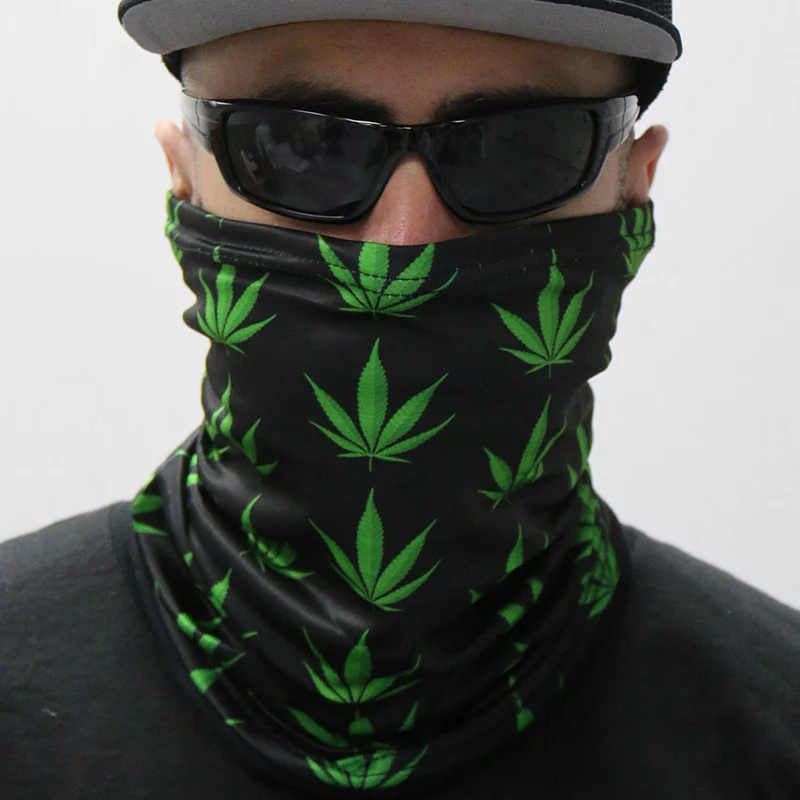 Hot Leathers HWN2016 Pot Leaf Neck Gaiter Mask 2 Hot Leathers HWN2016 Pot Leaf Neck Gaiter Mask