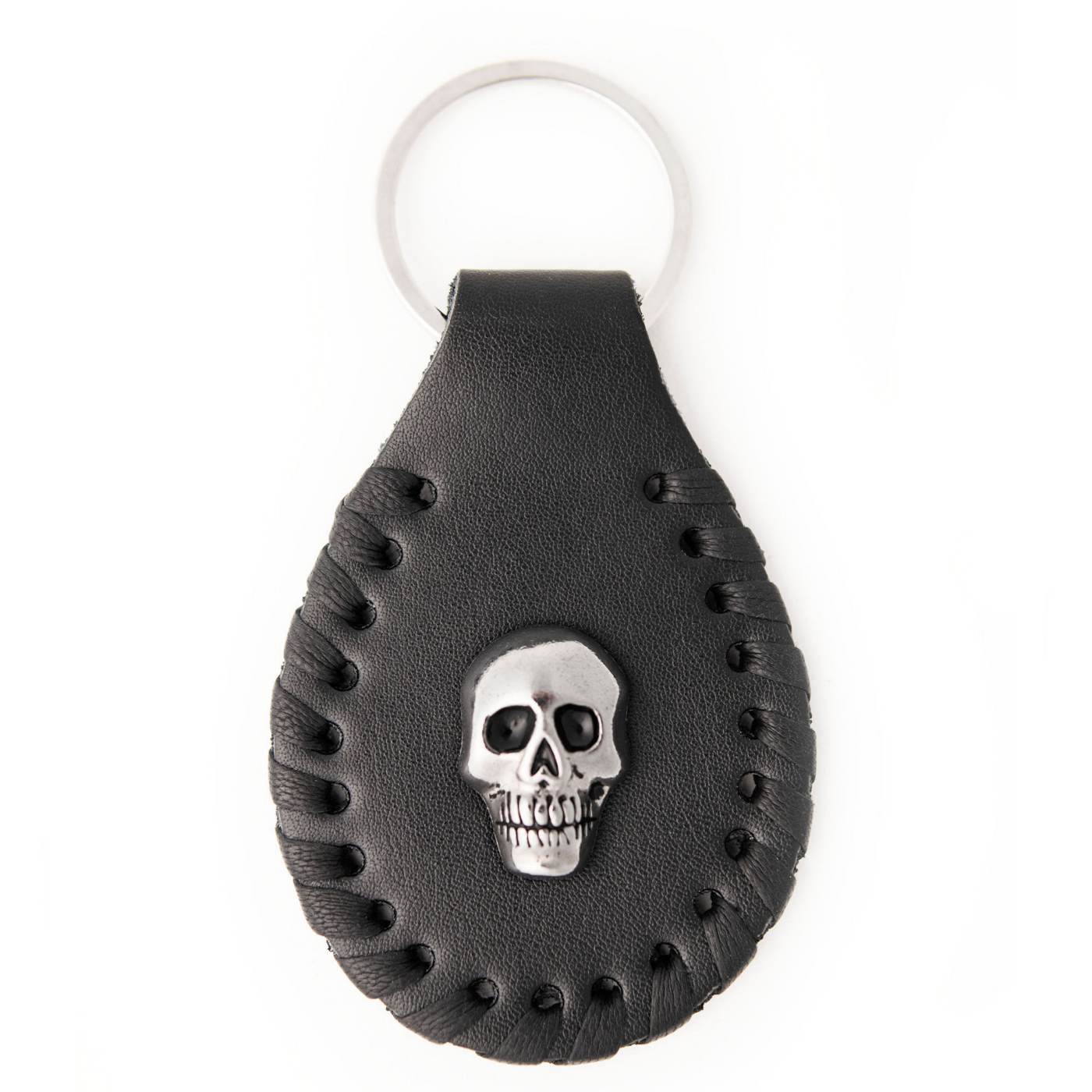 Milwaukee Leather Black Skull Head Pewter Emblem Key Chain - MLA9505 1 Milwaukee Leather Black Skull Head Pewter Emblem Key Chain - MLA9505