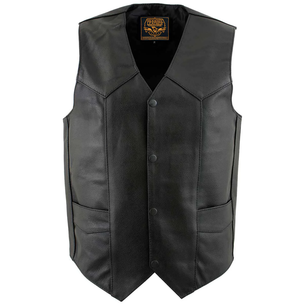 Milwaukee Leather Men's Black Western Style Style Motorcycle Vest - LKM3775