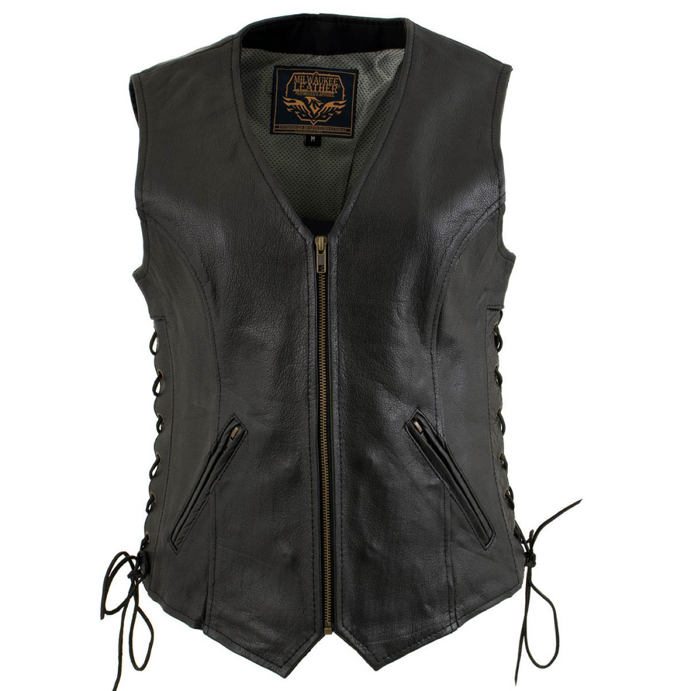 Milwaukee Leather Women's Mistress Black Side Lace Leather Motorcycle Vest - LKL4714 13 Milwaukee Leather Women's Mistress Black Side Lace Leather Motorcycle Vest - LKL4714