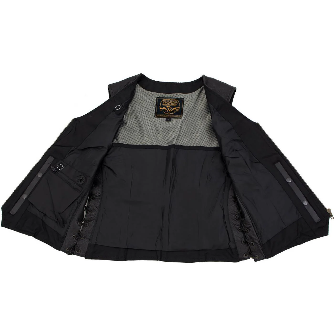 Milwaukee Leather Women's Mistress Black Side Lace Leather Motorcycle Vest - LKL4714 9 Milwaukee Leather Women's Mistress Black Side Lace Leather Motorcycle Vest - LKL4714
