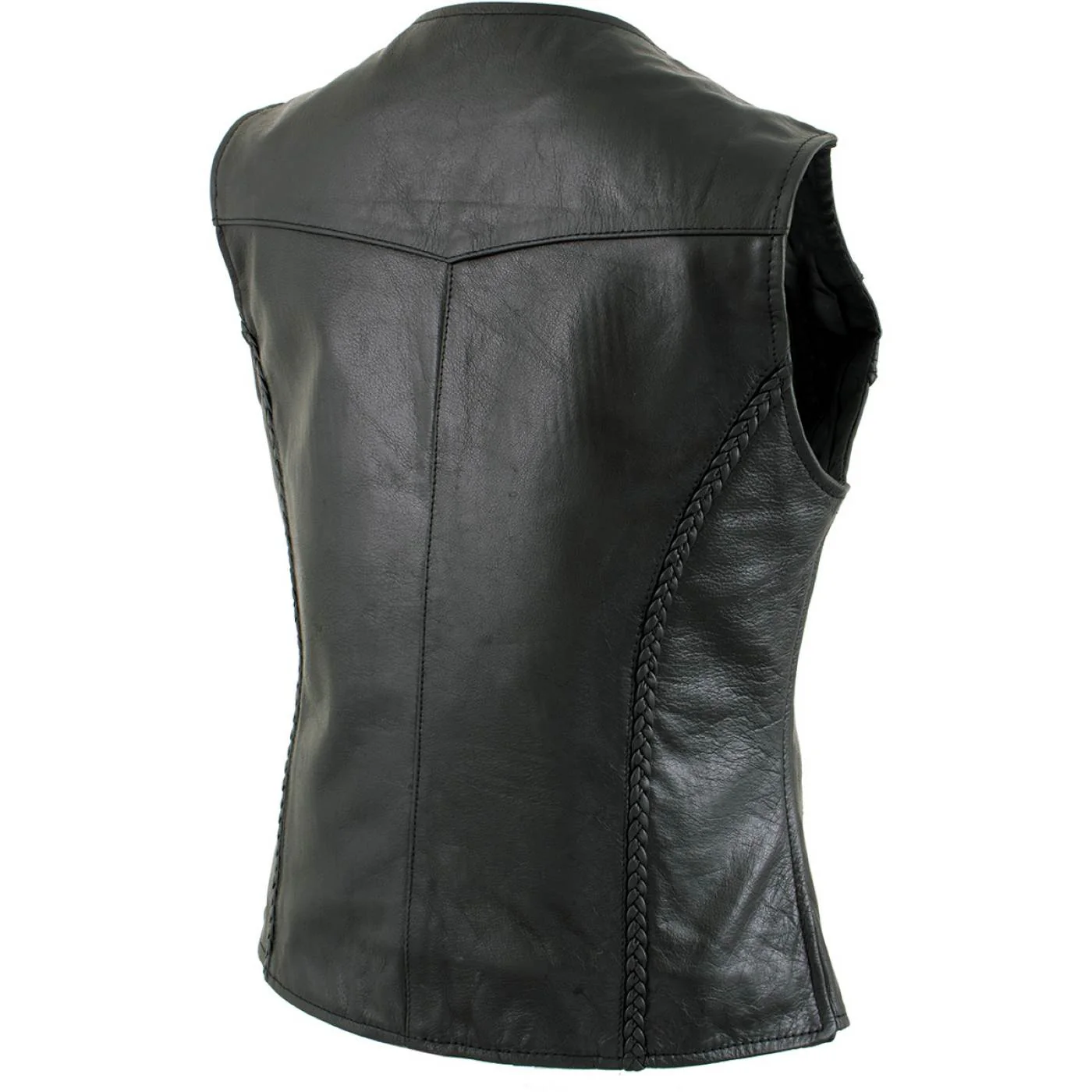 Milwaukee Leather Women's Road Queen Black Braided Buffalo Leather Motorcycle Vest - LKL4713 11 Milwaukee Leather Women's Road Queen Black Braided Buffalo Leather Motorcycle Vest - LKL4713