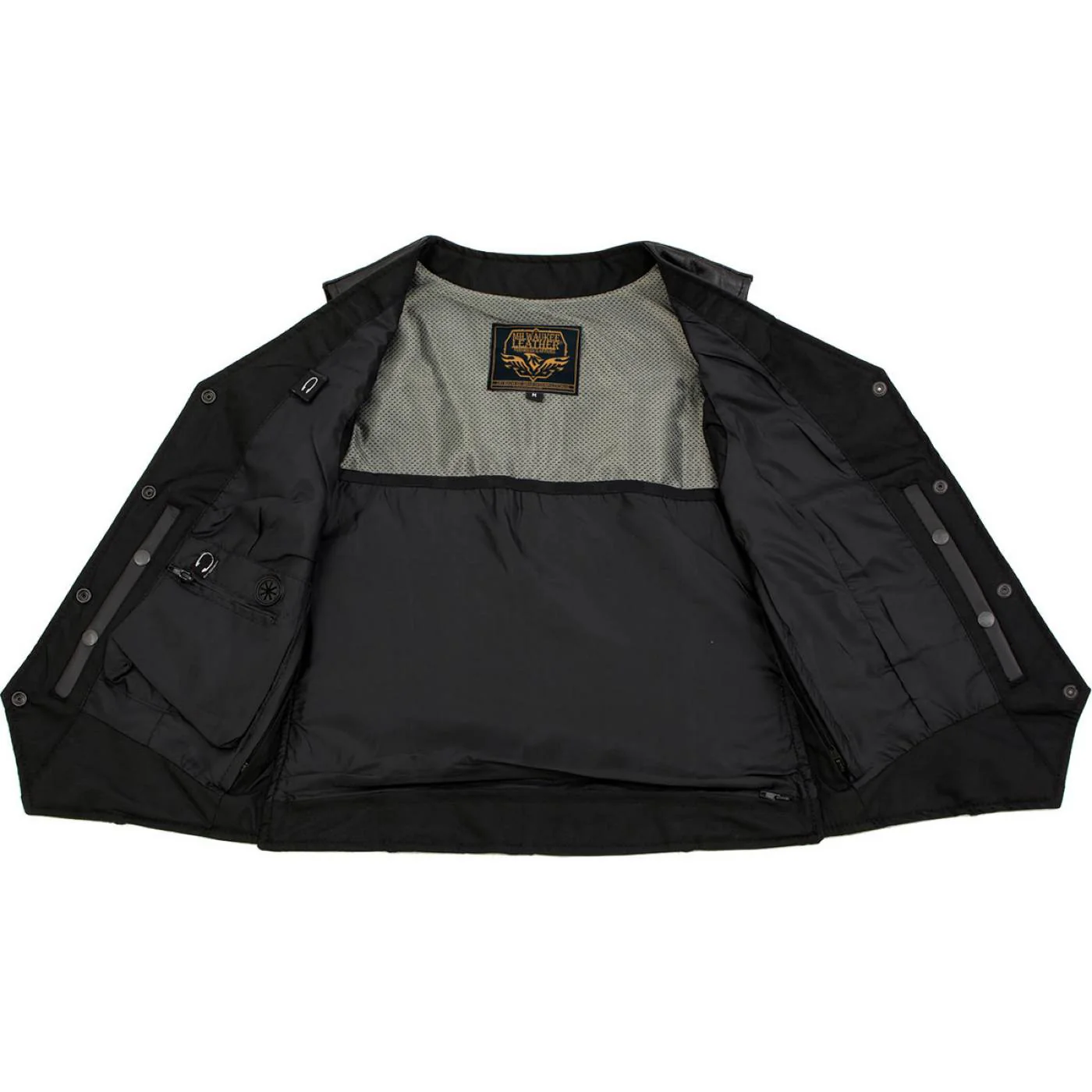 Milwaukee Leather Women's Road Queen Black Braided Buffalo Leather Motorcycle Vest - LKL4713 14 Milwaukee Leather Women's Road Queen Black Braided Buffalo Leather Motorcycle Vest - LKL4713