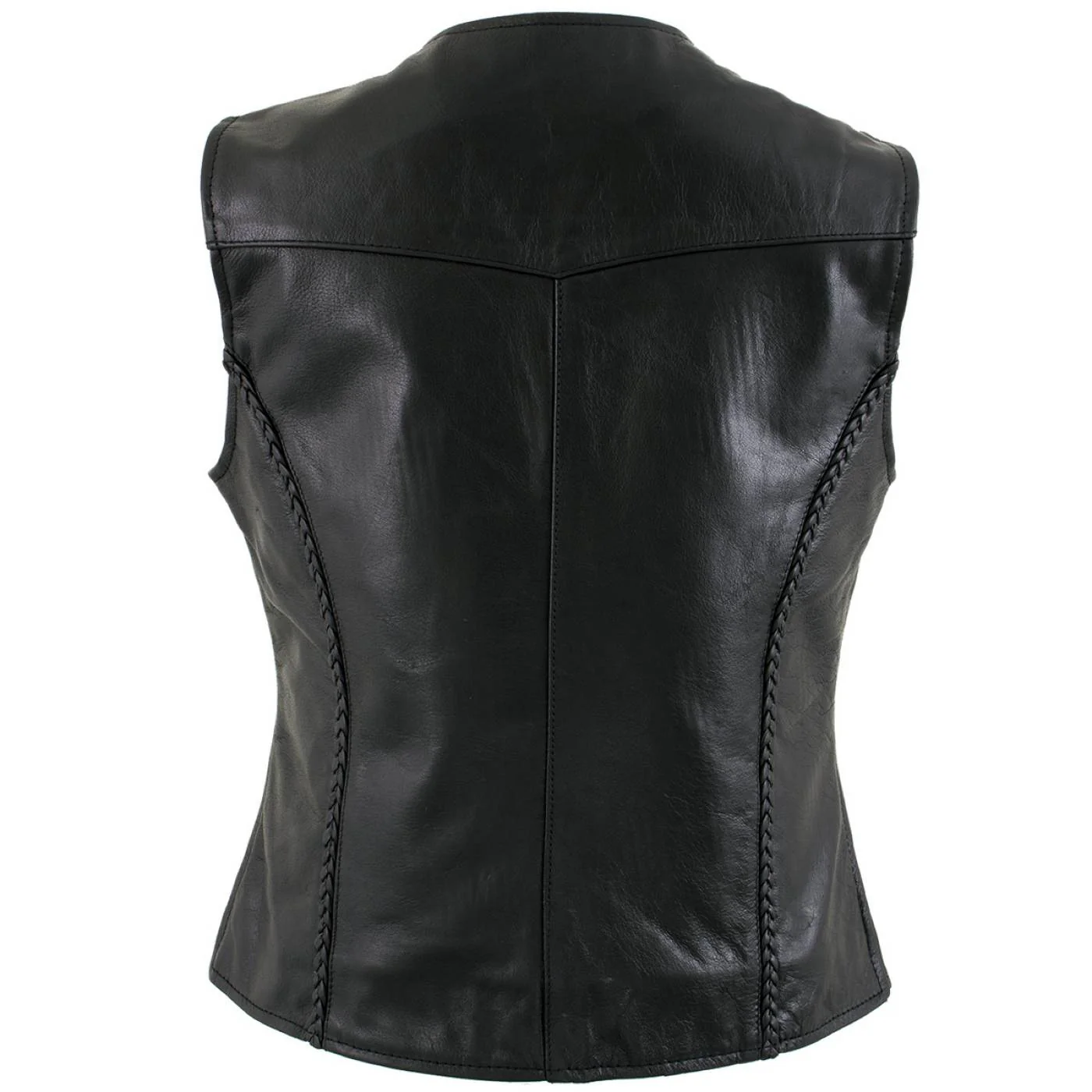 Milwaukee Leather Women's Road Queen Black Braided Buffalo Leather Motorcycle Vest - LKL4713 15 Milwaukee Leather Women's Road Queen Black Braided Buffalo Leather Motorcycle Vest - LKL4713