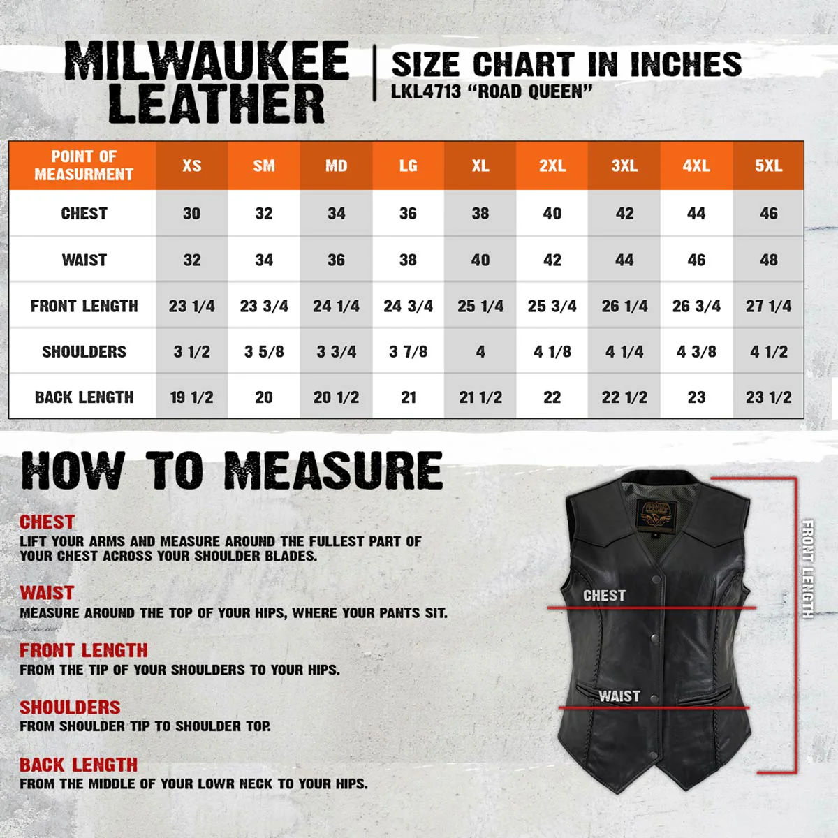 Milwaukee Leather Women's Road Queen Black Braided Buffalo Leather Motorcycle Vest - LKL4713 3 Milwaukee Leather Women's Road Queen Black Braided Buffalo Leather Motorcycle Vest - LKL4713