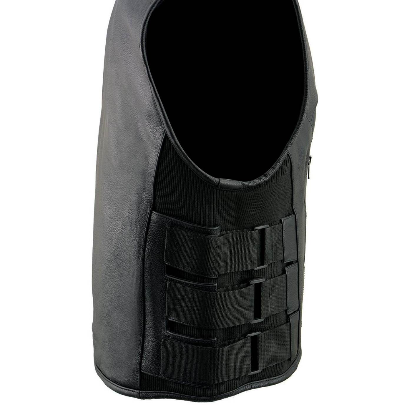 Milwaukee Leather Men's Creeper Black Triple Strap Leather Motorcycle Vest - LKM3791 6 Milwaukee Leather Men's Creeper Black Triple Strap Leather Motorcycle Vest - LKM3791
