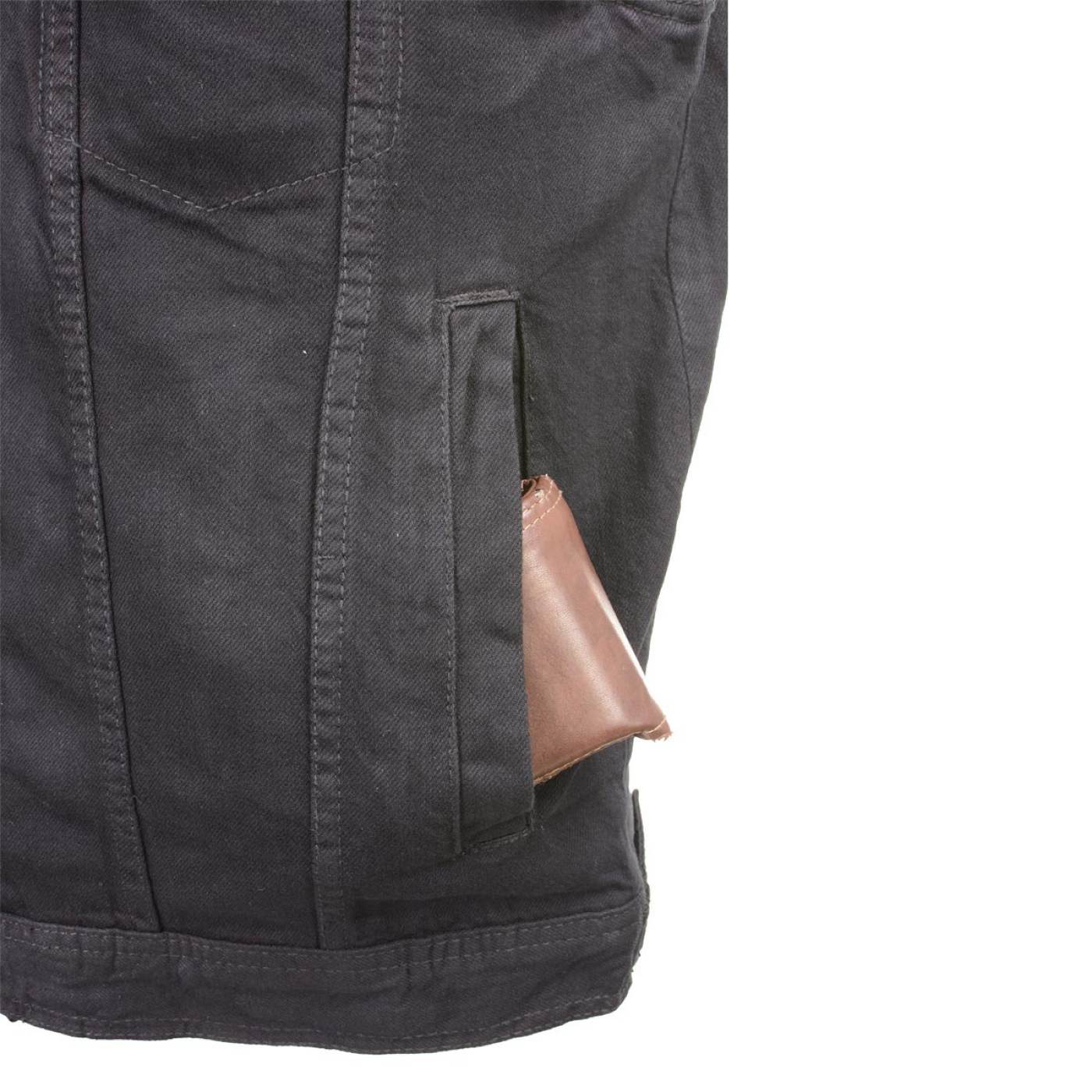 Milwaukee Leather Men's Outrider Black Denim Motorcycle Rider Vest with Shirt Collar - MDM3081 9 Milwaukee Leather Men's Outrider Black Denim Motorcycle Rider Vest with Shirt Collar - MDM3081